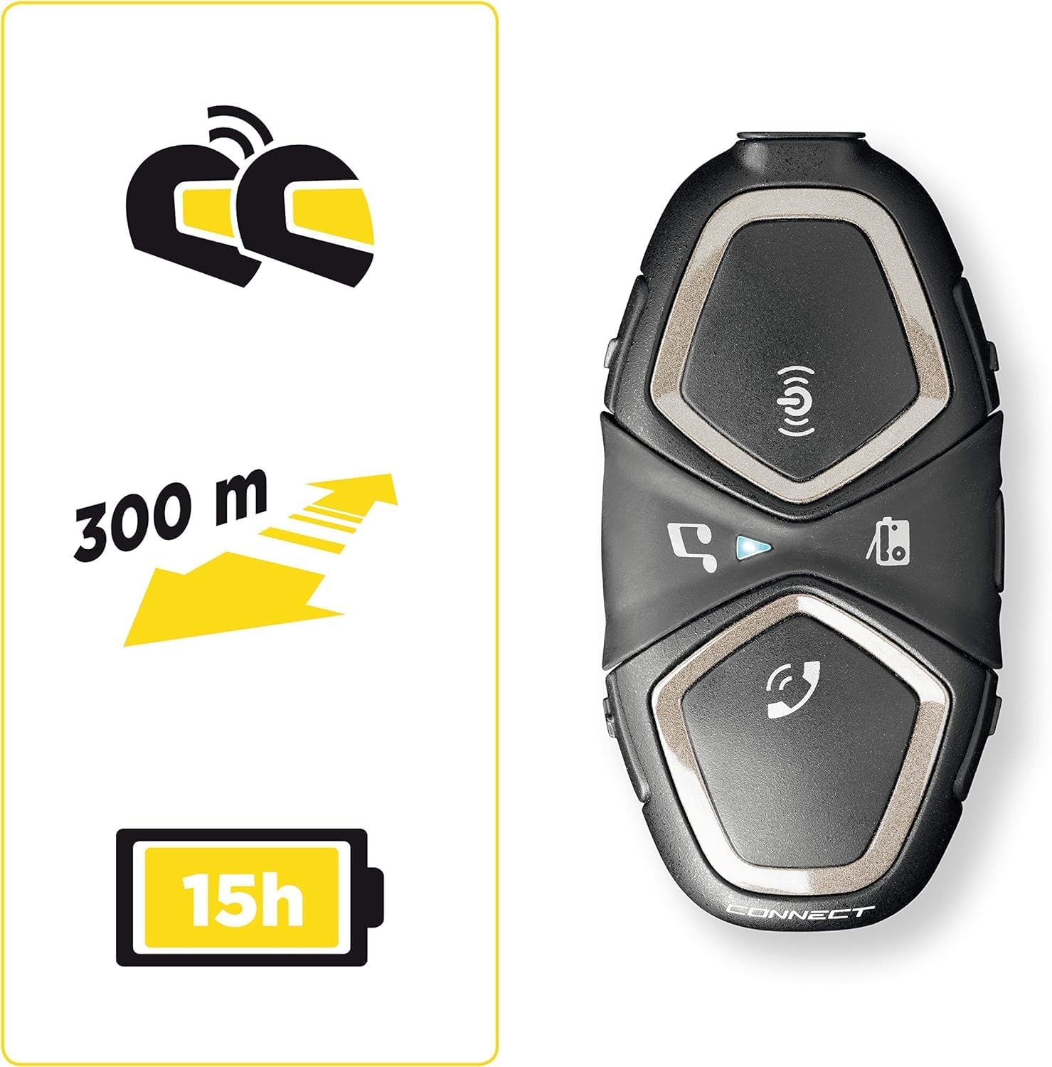 Detalle de INTERPHONE CONNECT HD - Doppio: Interfono casco moto stereo 40 mm, autonomia 12h, IP67