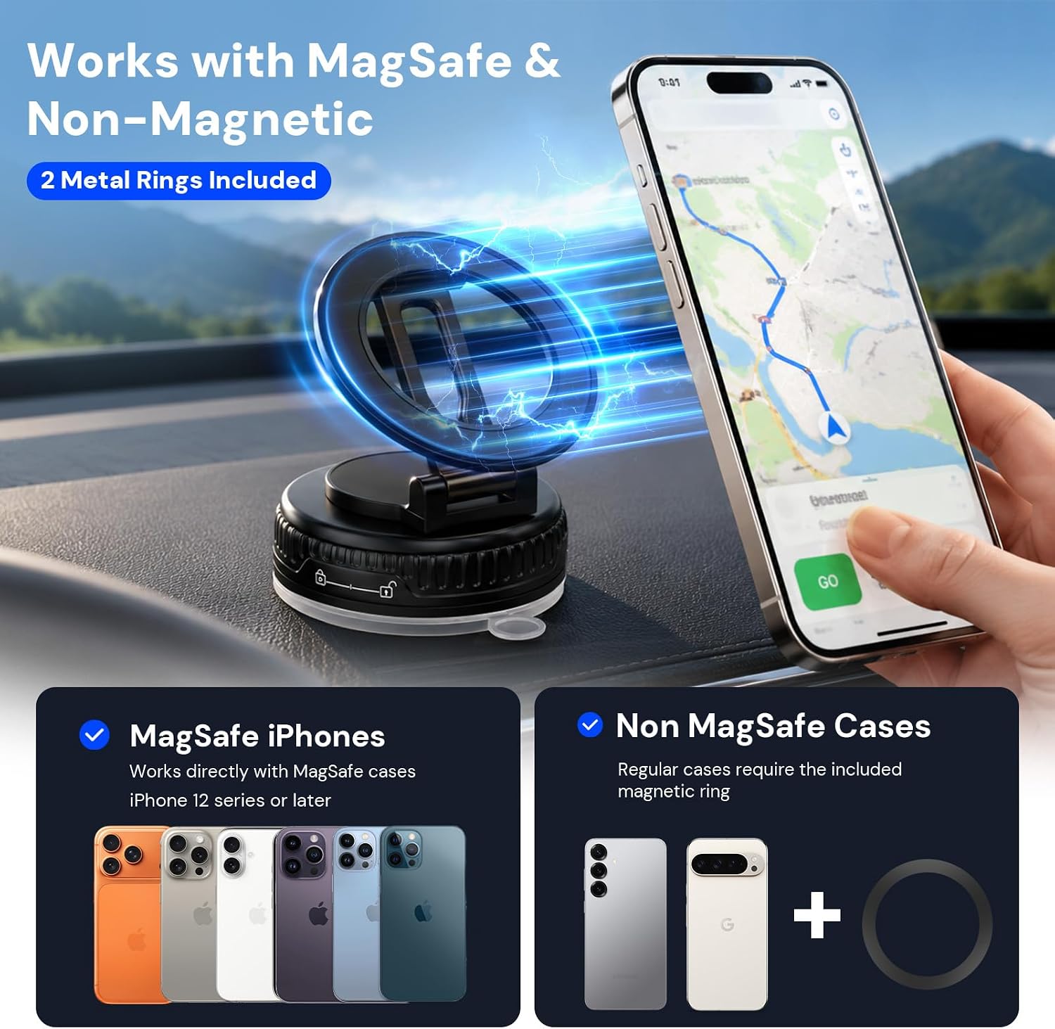 Detalle 2 de Briteroh 2026 Magnetic Car Mount 3800gf