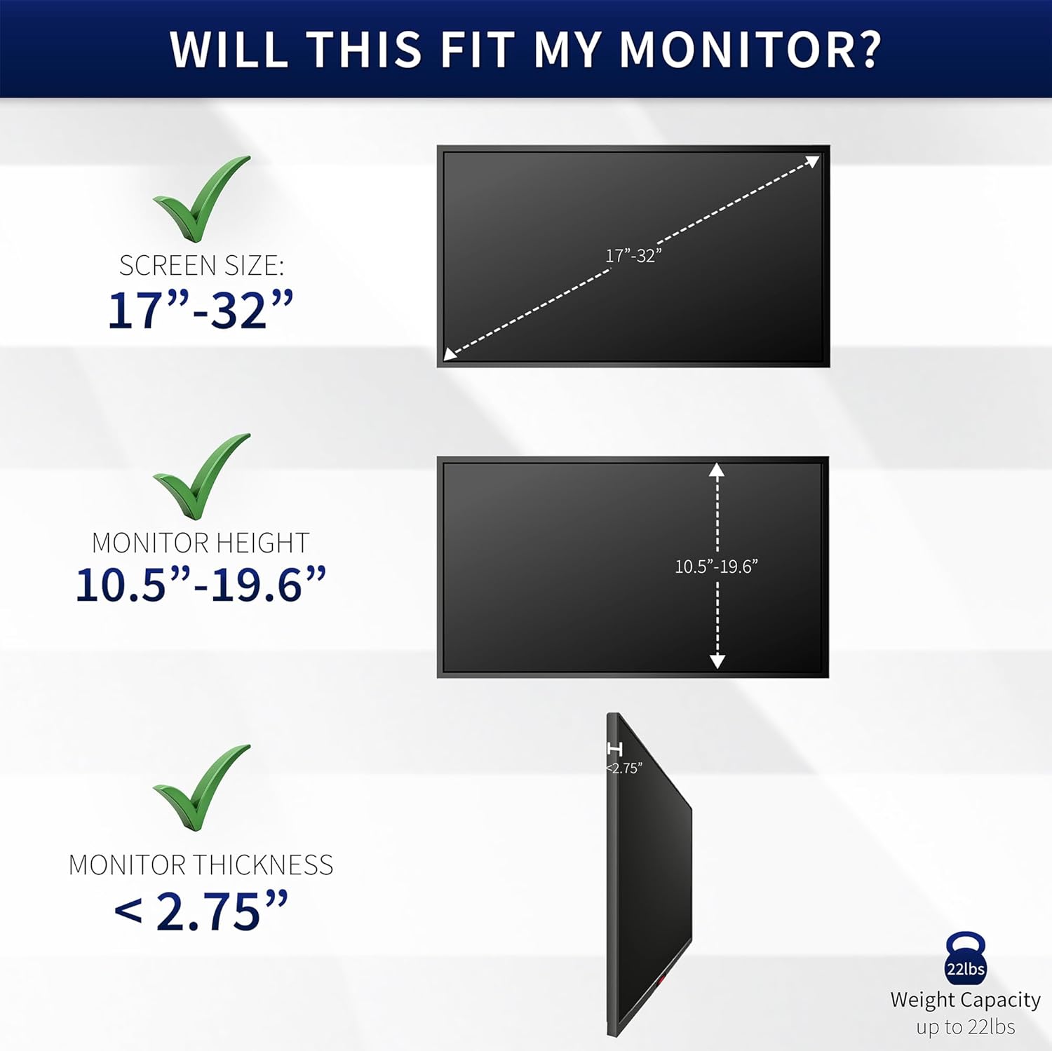 Thumbnail 2 de VIVO Kit de Montage VESA pour écran LCD/LED 20–30" – support 75x75 et 100x100 – Stand-VAD1