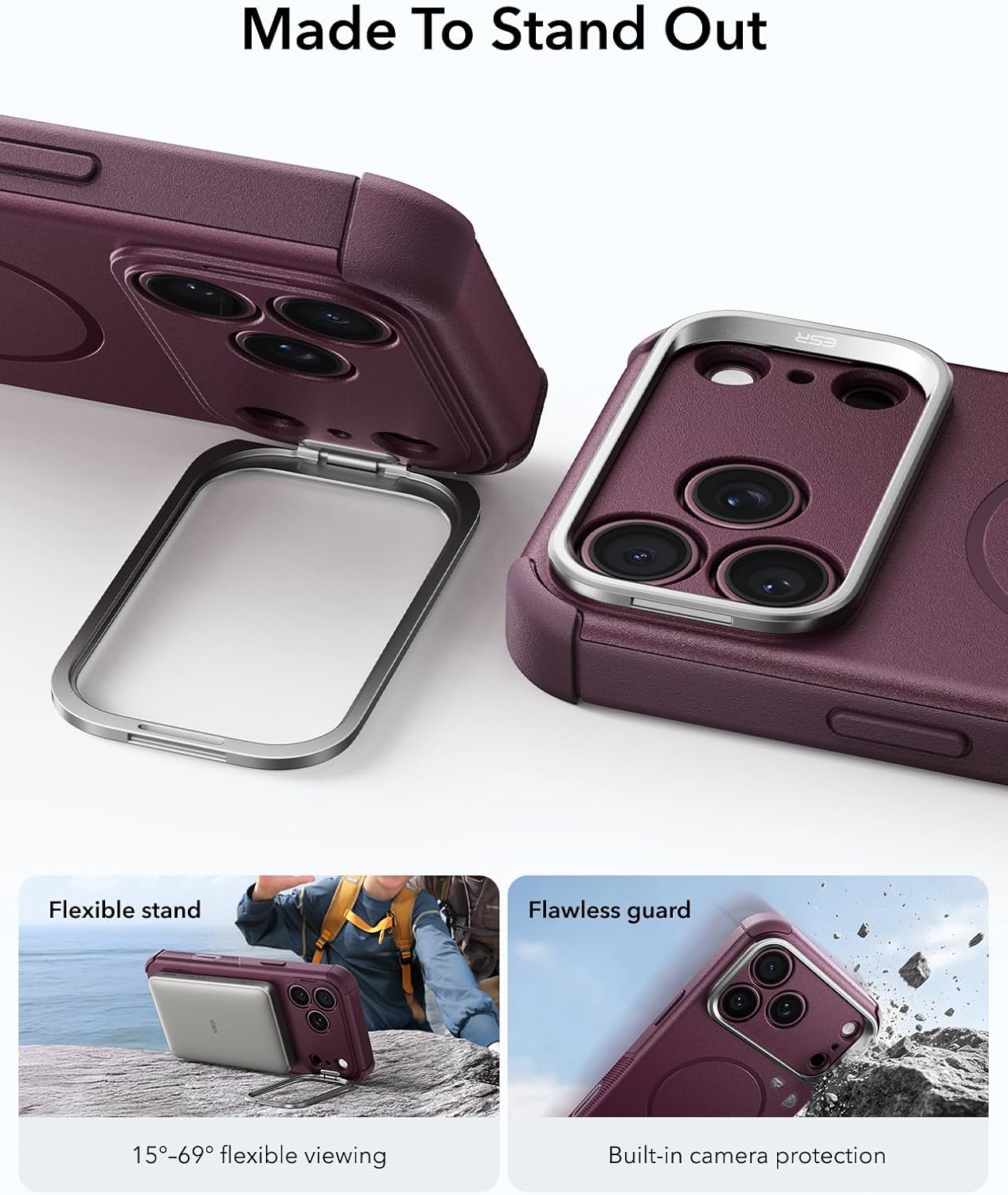 Detalle 2 de ESR Cyber Tough Case (Cyber Series) for iPhone 17/18 Pro Max with Flex Stand