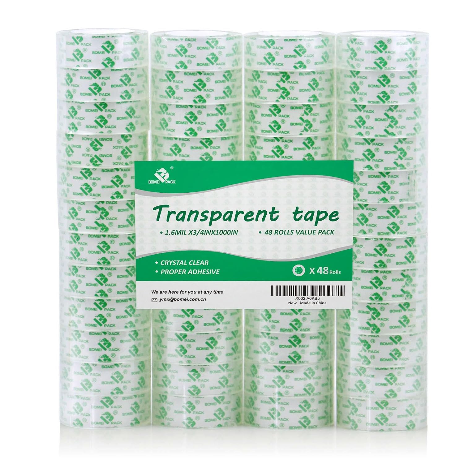 Detalle de BOMEI Clear Tape Refills, 48-Roll Pack