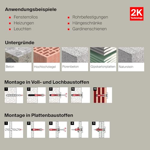 Detalle 1 de fischer DuoPower 6 x 30 – 200 Universaldübel in handlicher Runddose