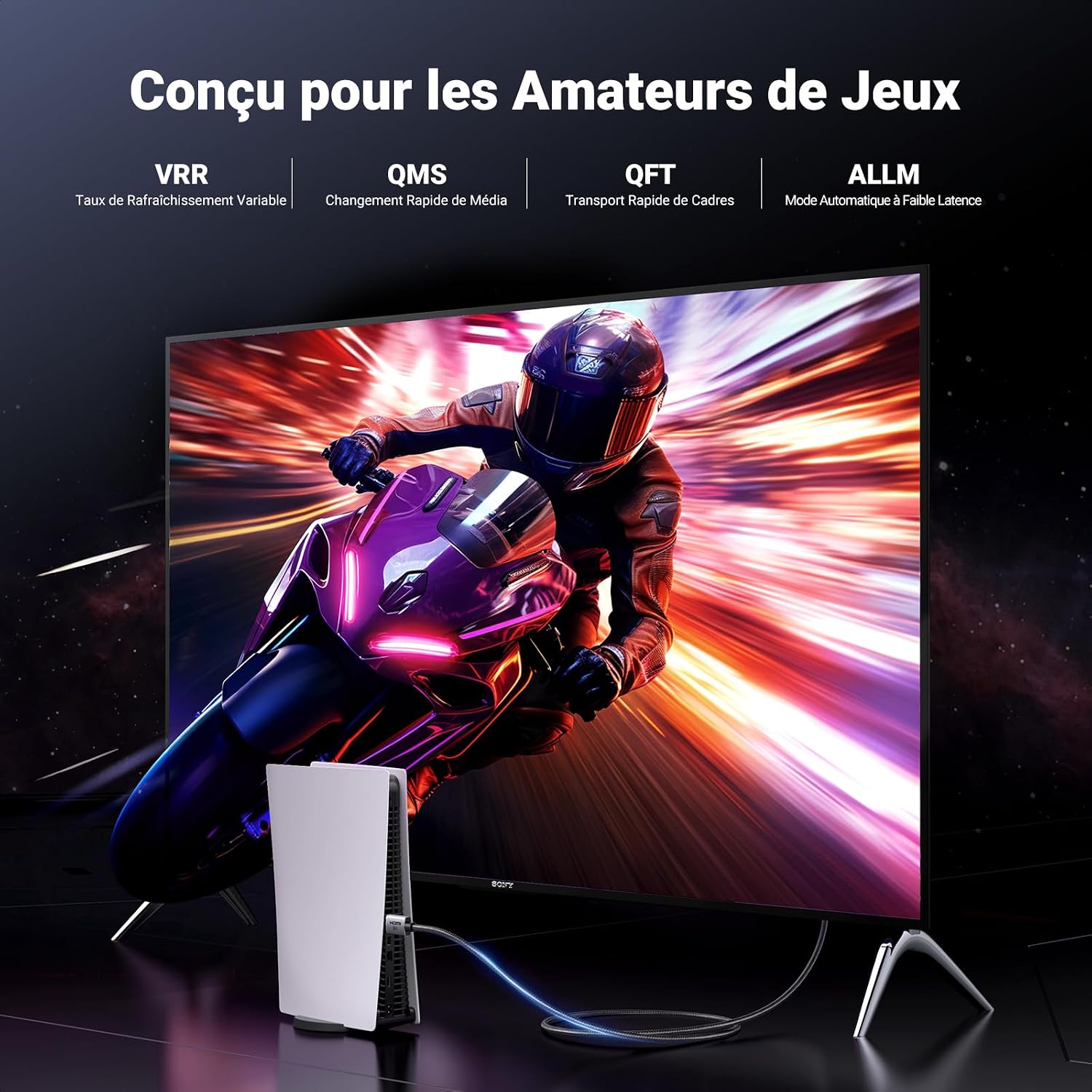 Detalle 2 de UGREEN HDMI 2.1 câble 3 m 48 Gbps pour TV