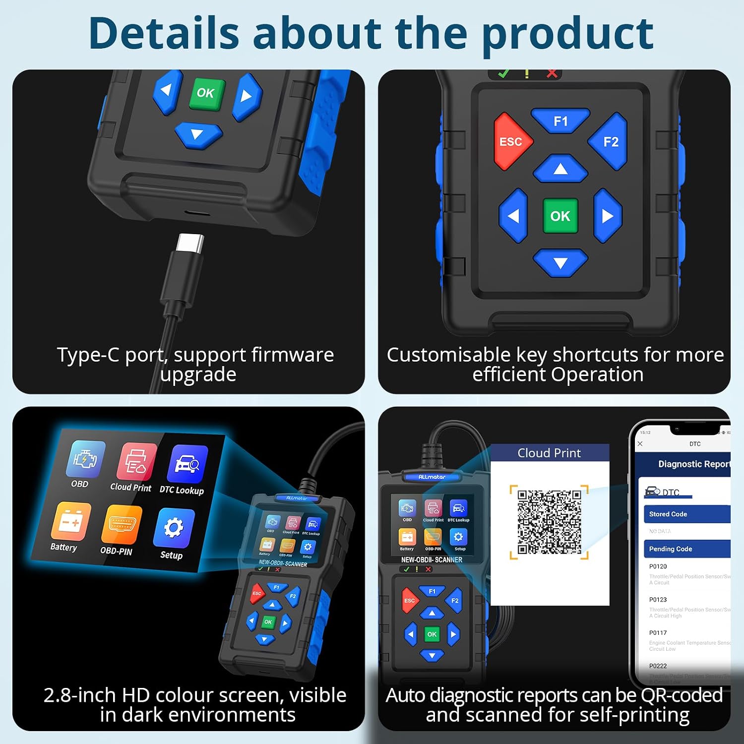 Thumbnail 3 de ALLmeter OBD2 Scanner 2.8" Colour Screen