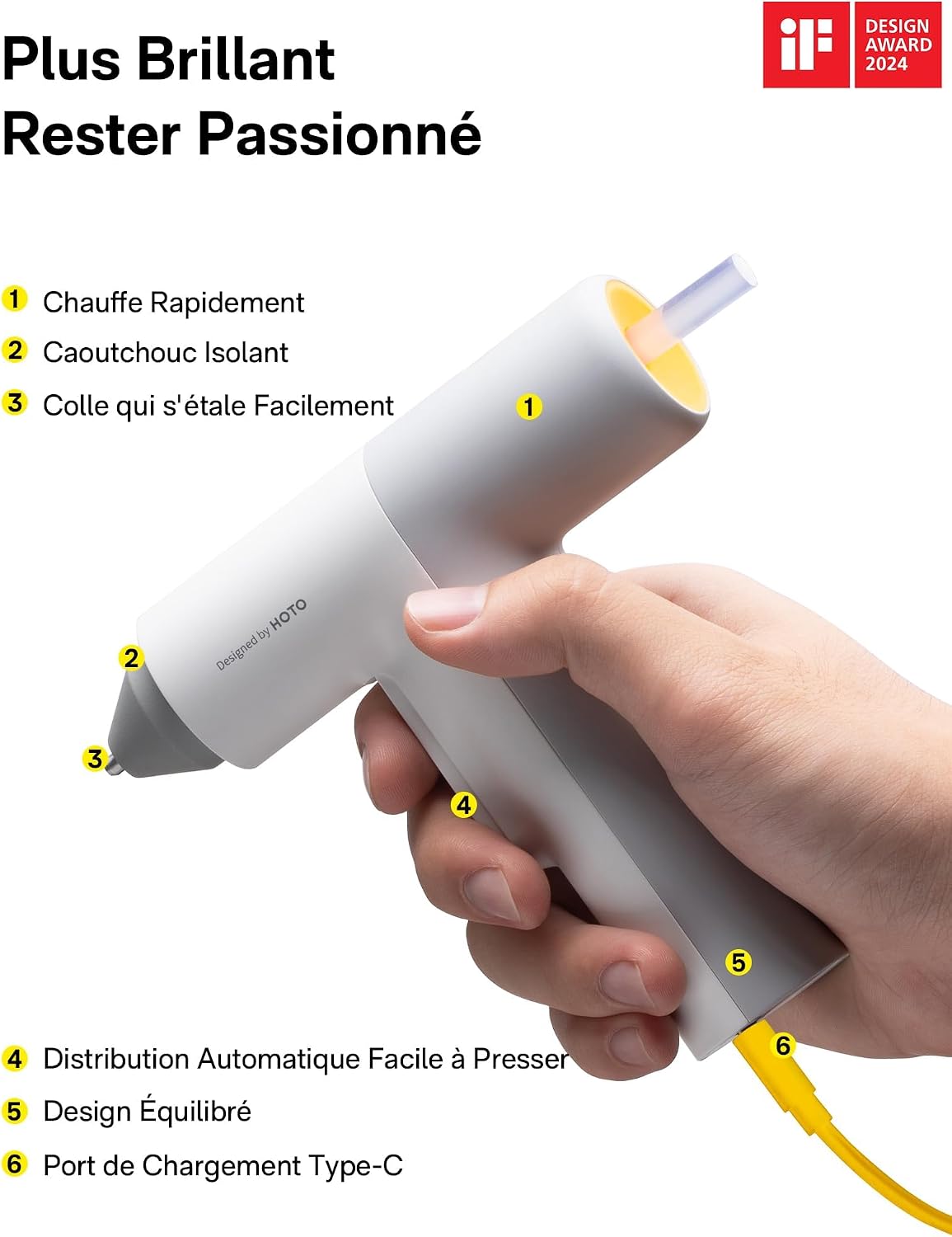 Detalle de HOTO Pistolet à Colle 3000mAh pour DIY