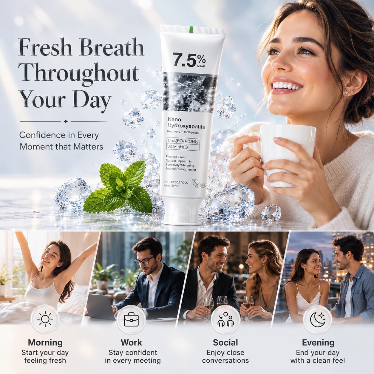 Thumbnail 5 de Nano Hydroxyapatite Toothpaste 4.23 Oz