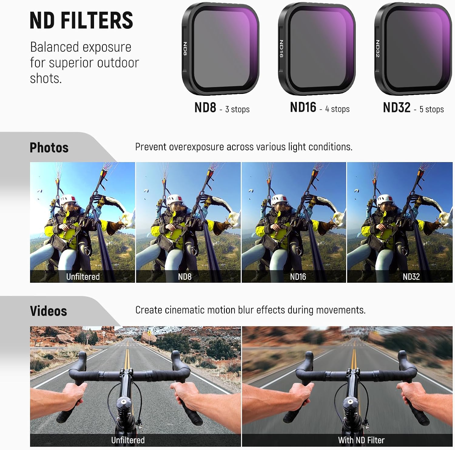 Thumbnail 2 de NEEWER 4er-Set ND-Filter (CPL + ND8/ND16/ND32) für Insta360 Ace Pro & Ace Pro 2