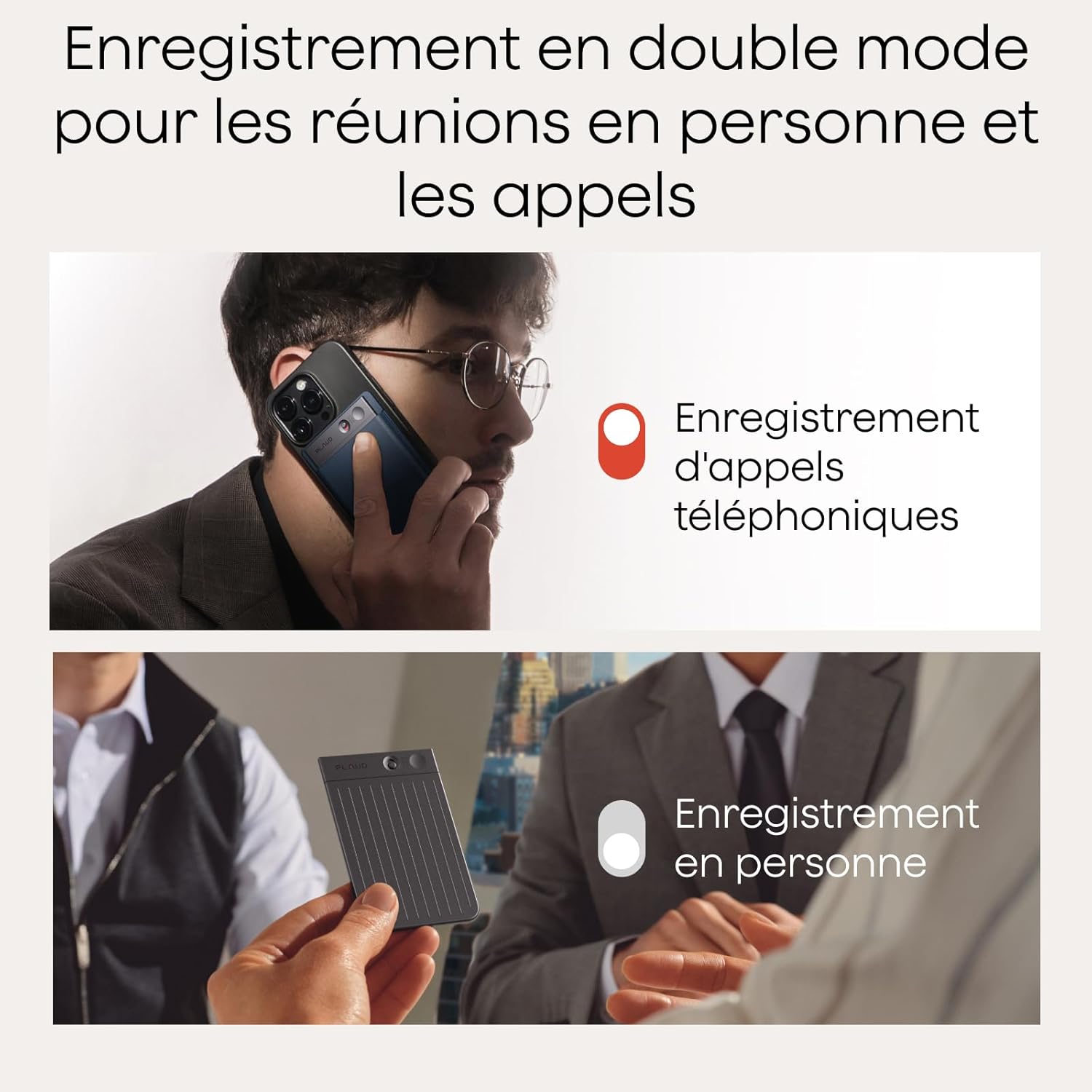 Detalle de Plaud Note – Enregistreur Vocal IA avec Étui, transcription et résumé IA