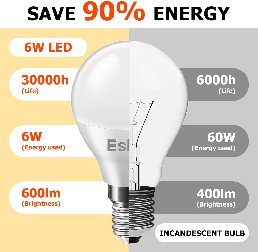 Detalle 2 de Eslas E14 G45 6W LED 600lm 6000K