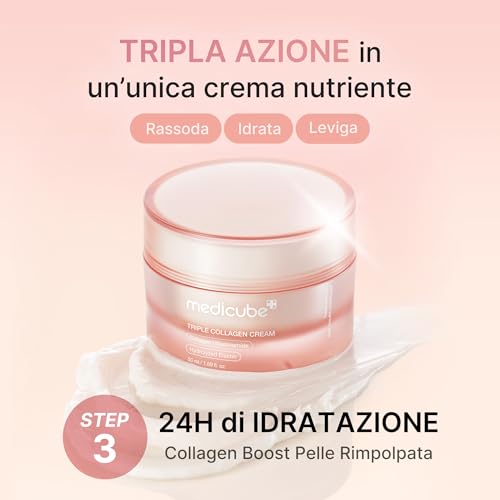 Detalle de medicube Triple Collagen Cream: crema viso idratante e anti-age per pelle matura