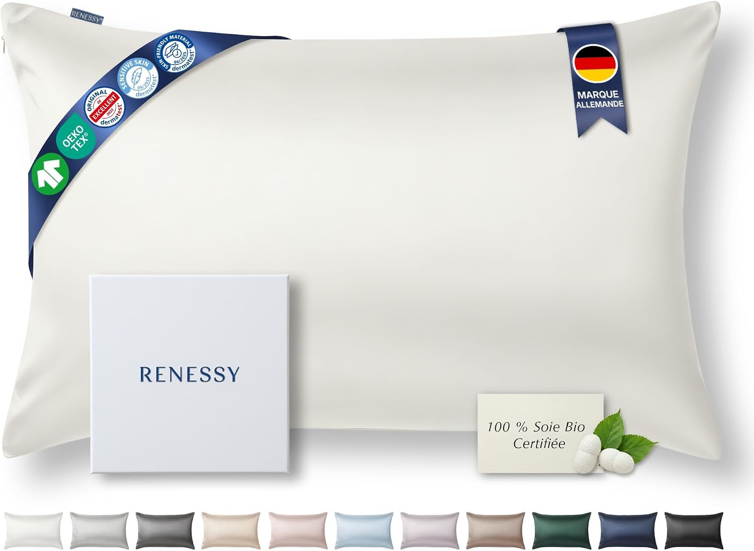 Detalle de RENESSY Taie d'oreiller 50x70 22 Momme