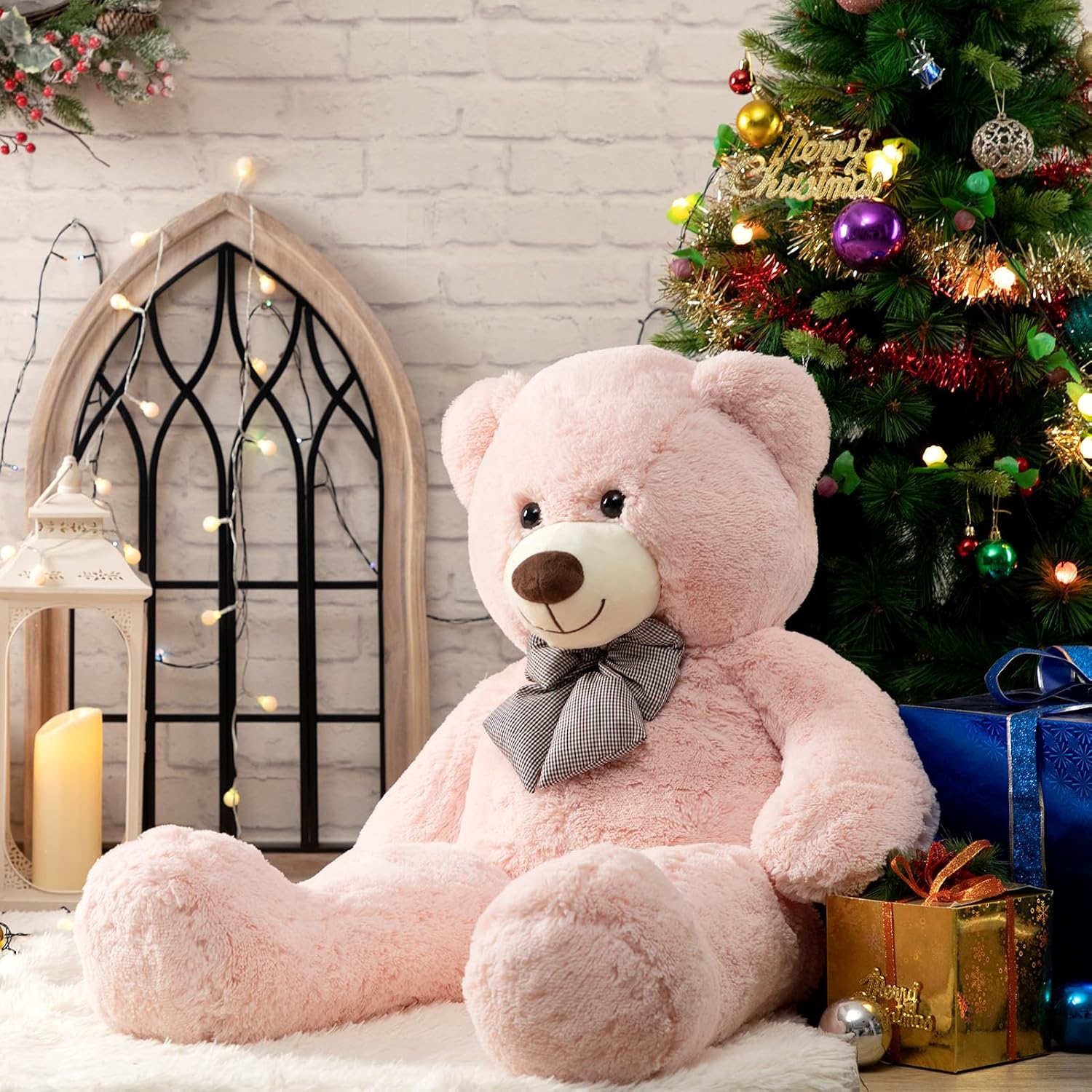 Thumbnail 6 de HollyHOME Giant Pink Teddy Bear (47 Inches): A Soft, Versatile Plush for Hugging, Decorating and gifting