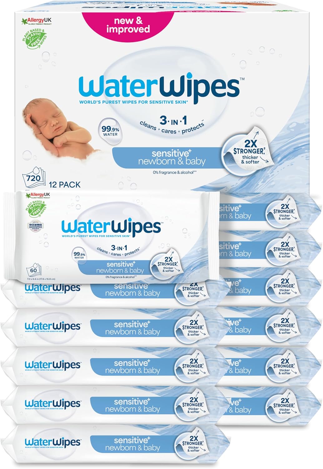 WaterWipes Sensitive+ 720 Baby Wipes