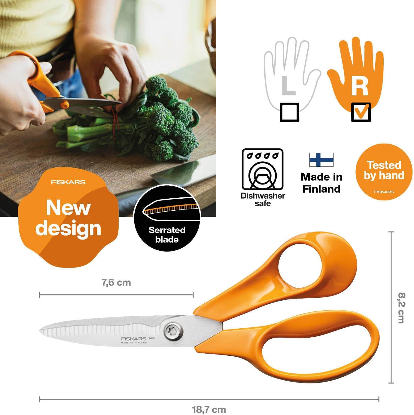 Thumbnail 1 de Fiskars Classic Forbici da Cucina con Lame Seghettate, Destrimani, 18,7 cm (1075051)