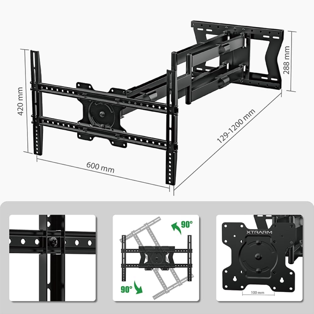Detalle 2 de Supporto TV girevole XTRARM TiTon Double 120 cm