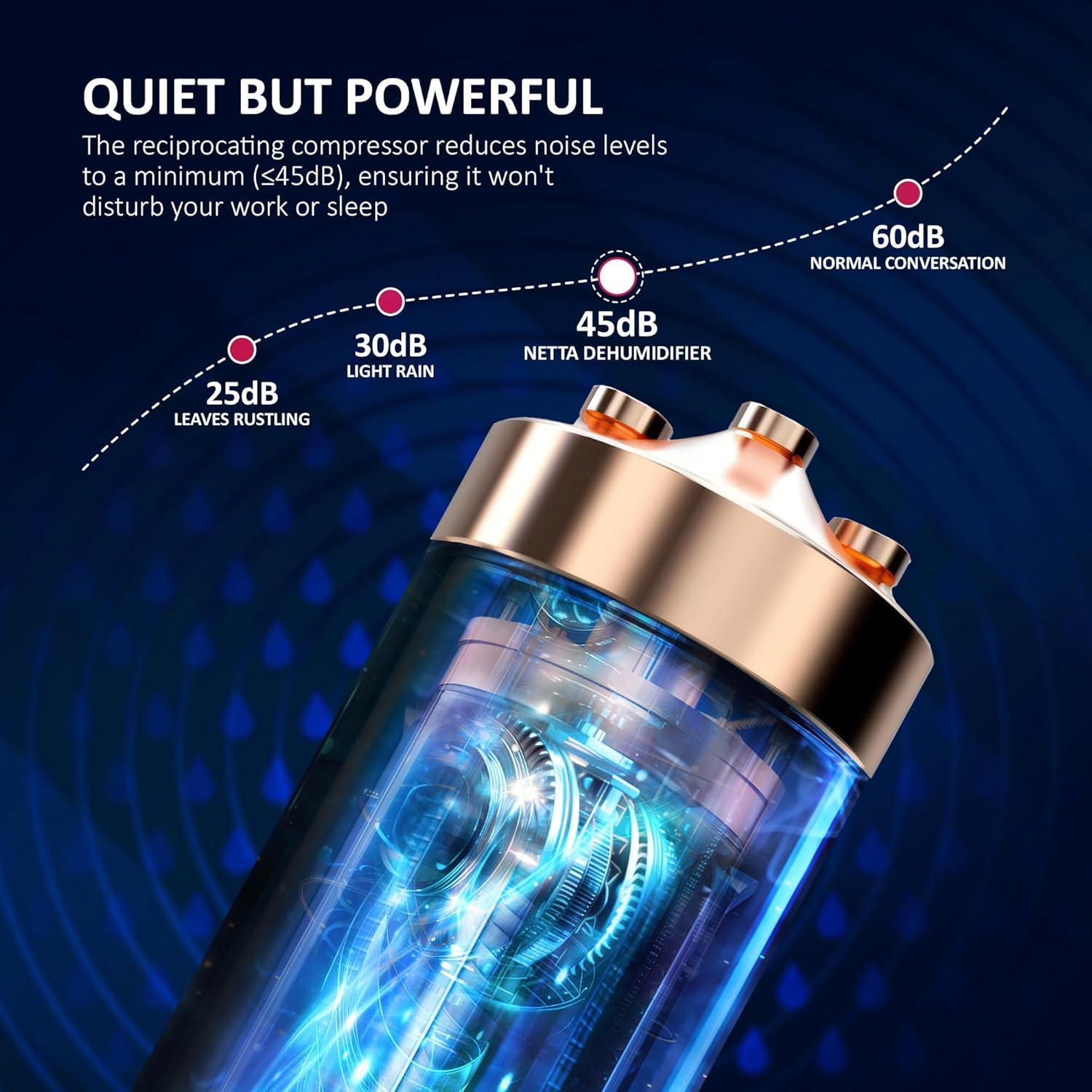 Thumbnail 4 de NETTA 12L/day Low Energy Dehumidifier with Digital Control, Continuous Drain & Auto Restart