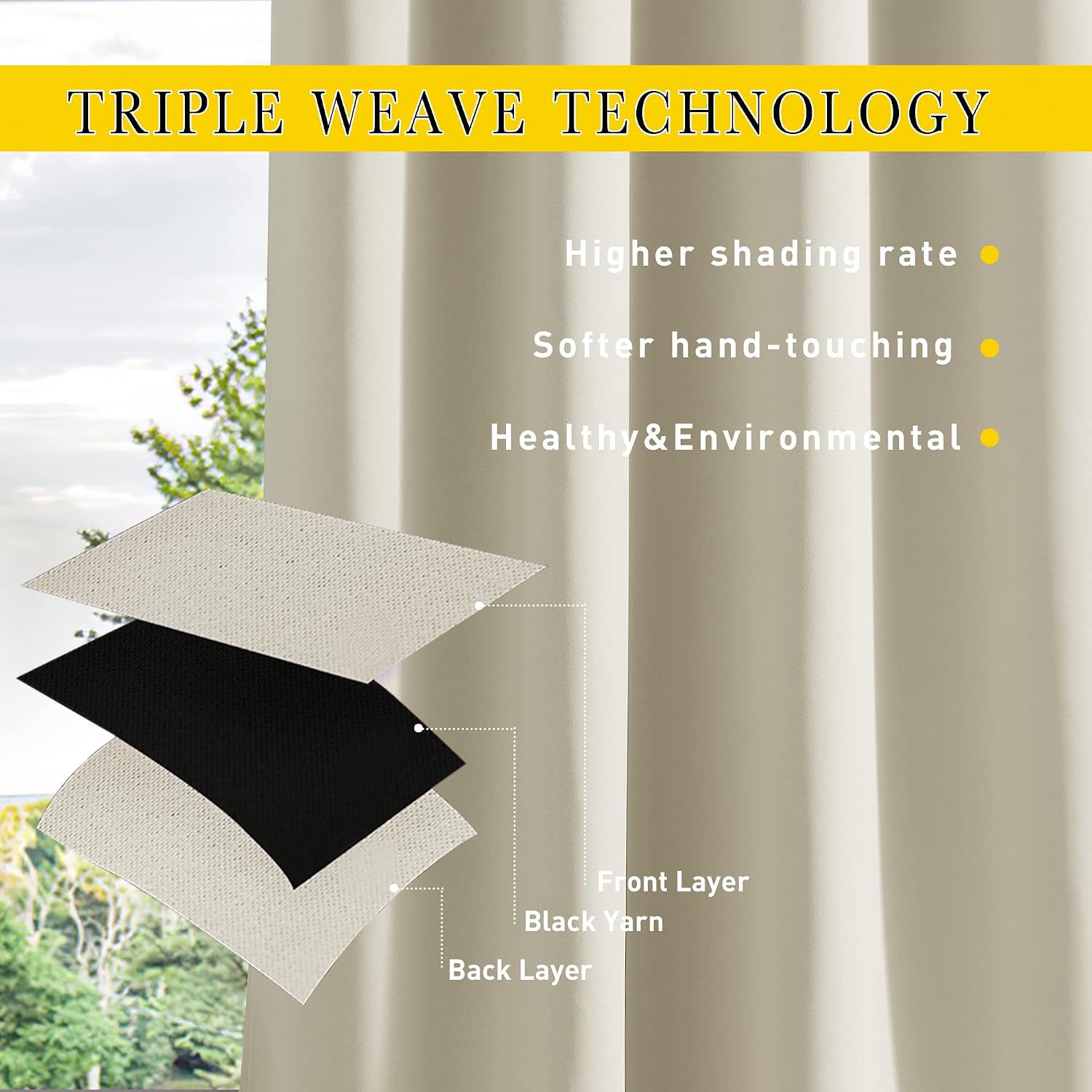 Thumbnail 3 de NICETOWN Outdoor Curtains, W84xL108