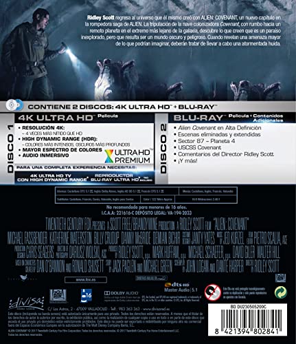 Detalle 2 de Alien Covenant (4K UHD + Blu-ray) – Divisa Films