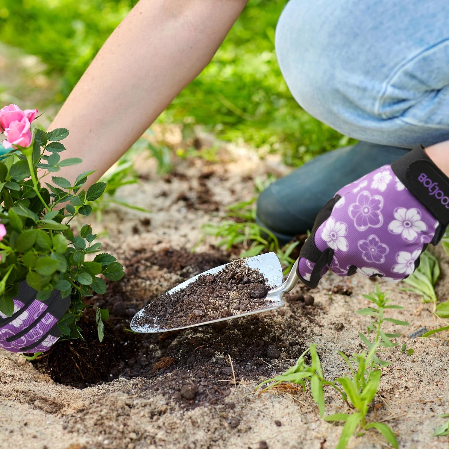 Thumbnail 5 de COOLJOB Gartenhandschuhe für Damen mit Klettverschluss – durchstichsichere, gepolsterte Rosenhandschuhe (1 Paar, Größe S–M)