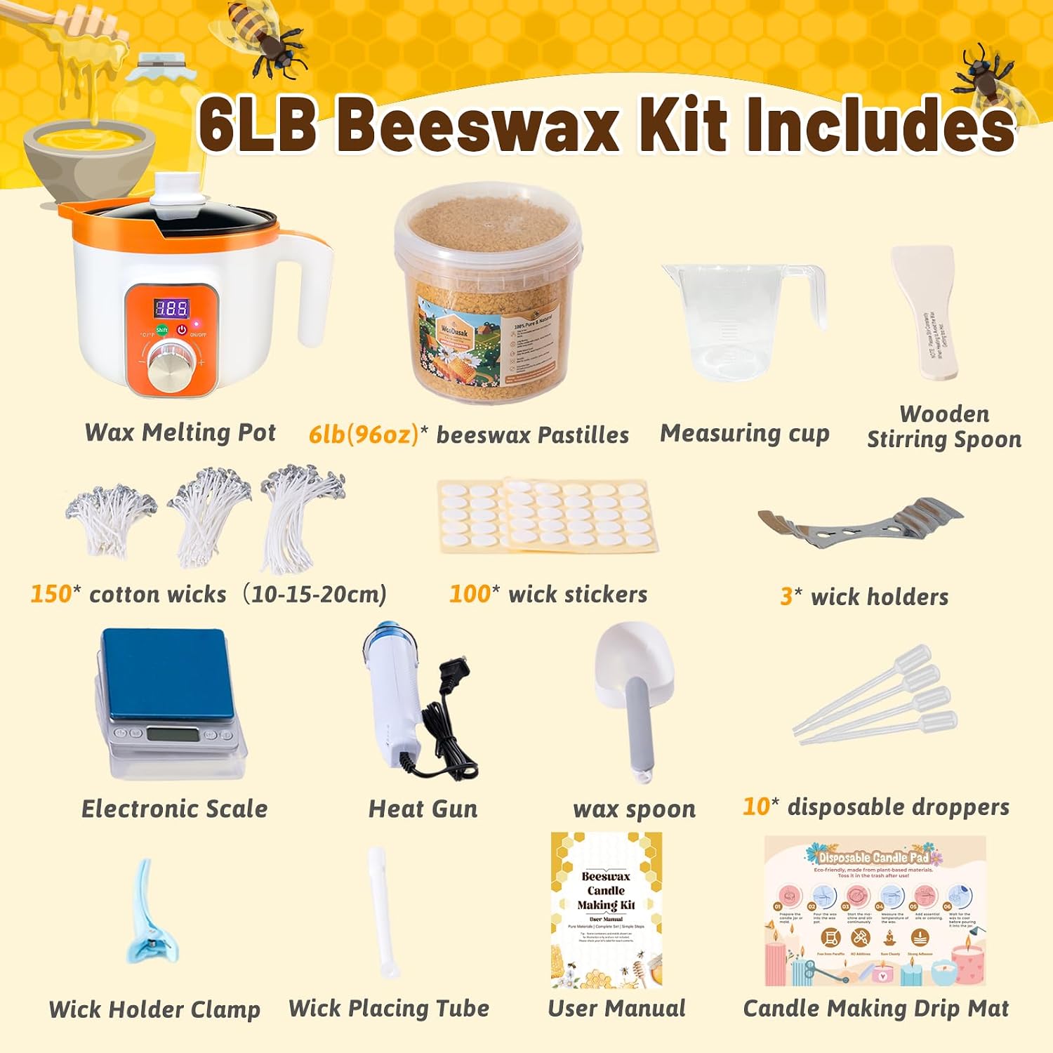 Thumbnail 1 de WcoDusak Beeswax Candle Making Kit 6 lb