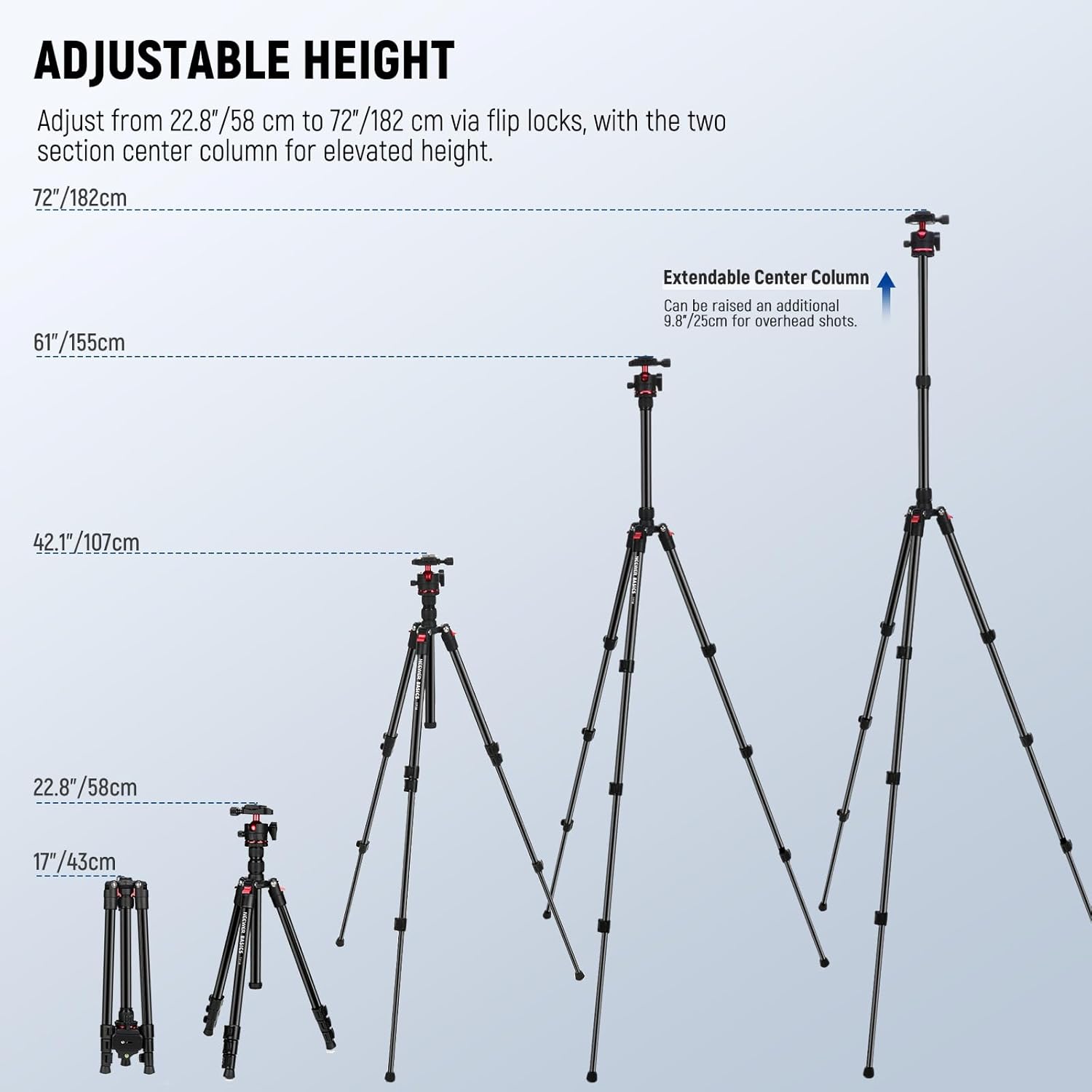Thumbnail 2 de NEEWER Basics Travel Tripod 72in