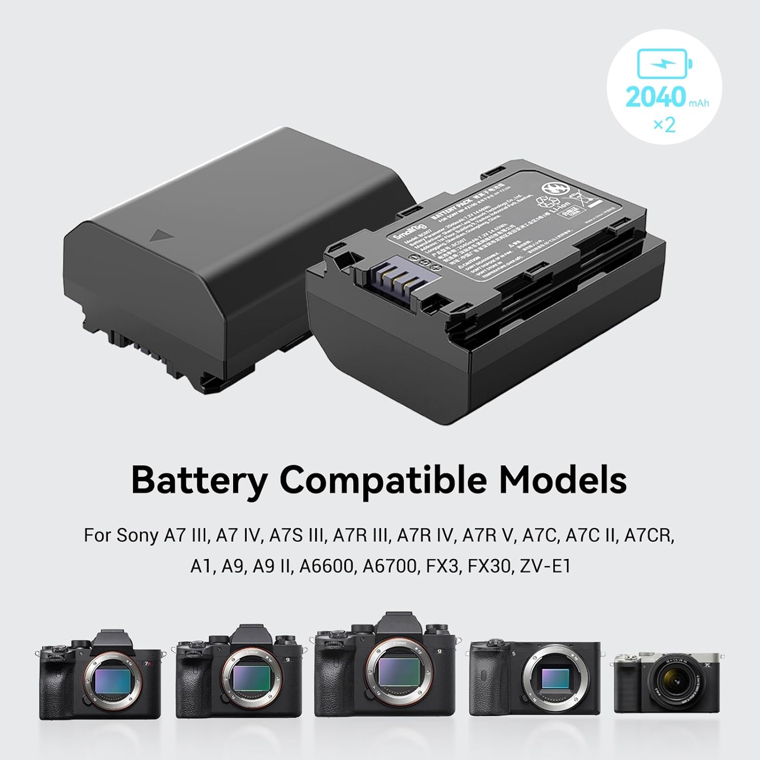 Thumbnail 6 de SMALLRIG 3824B batterie NP-FZ100 2040 mAh