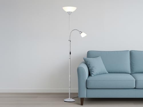 Thumbnail 1 de Reality R4393-87 Erzwo Piantana di Reality Leuchten: design titanio-bianco e luce flessibile in 180 cm