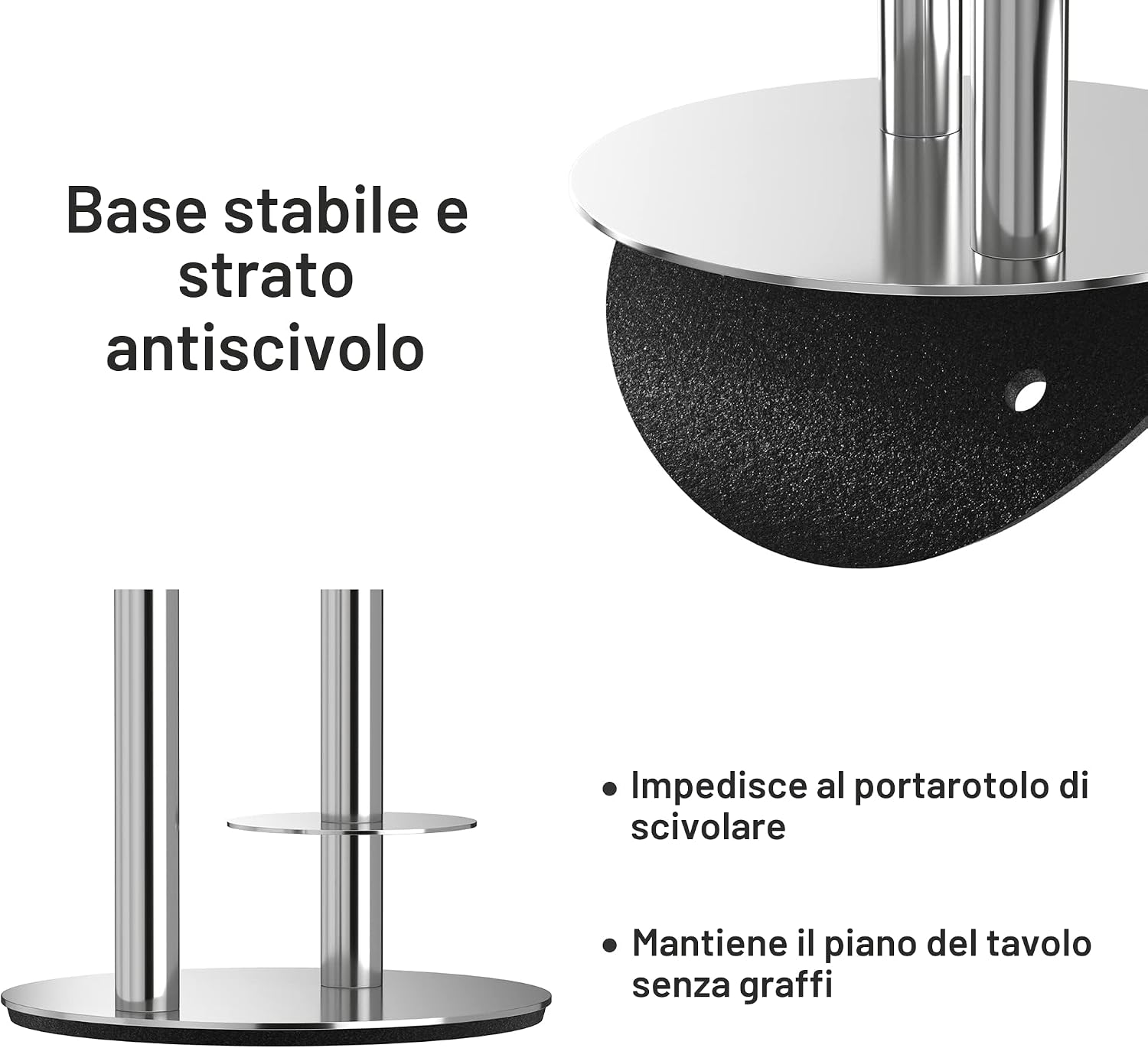 Detalle de Porta carta igienica in acciaio inox con dispenser per 3 rotoli