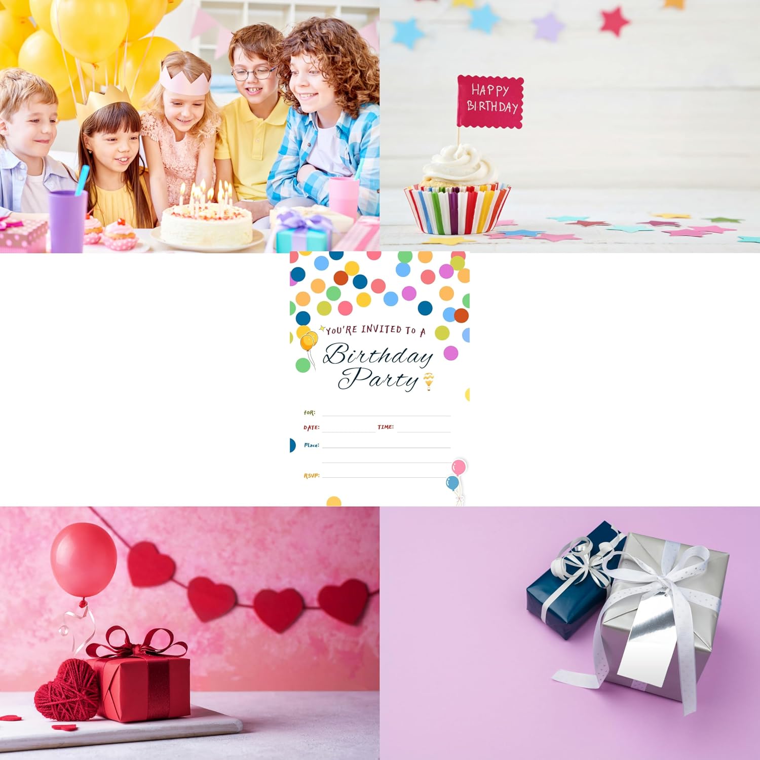 Thumbnail 2 de Birthday party invitation cards, 4.72 x 6.69 inches