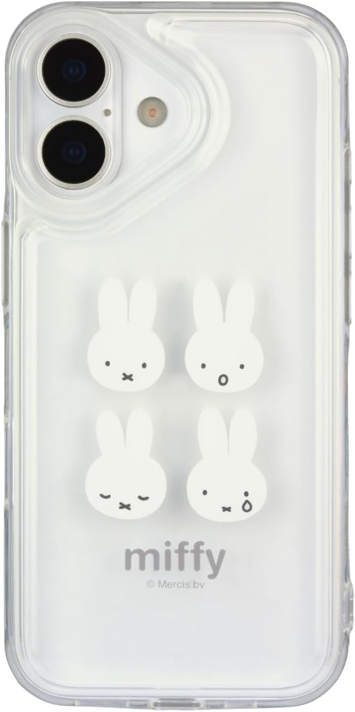Detalle de グルマンディーズ MF-624B ミッフィー IIIIfit Clear iPhone 17対応ケース TPU素材・ストラップホール付き