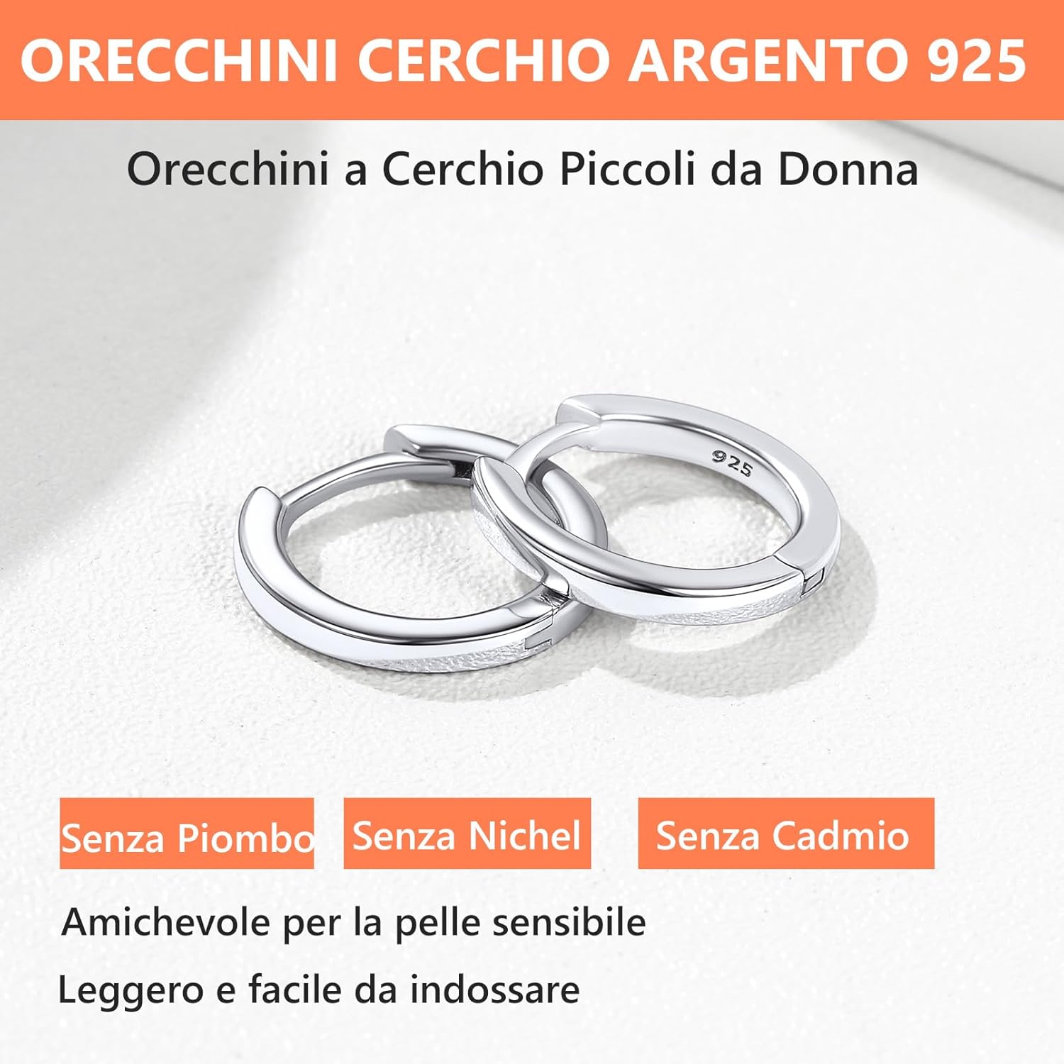 Thumbnail 5 de Silvora Orecchini Cerchio in Argento 925: cerchi delicati da 6 a 20 mm, multi-colore