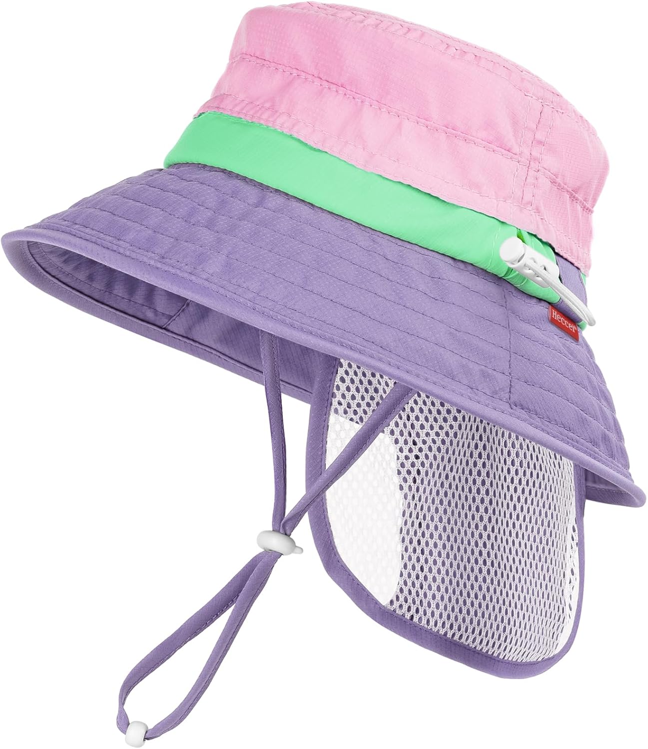 Detalle de HECCEI Baby Sun Hat UPF 50+ with Neck Flap and Adjustable Chin Straps