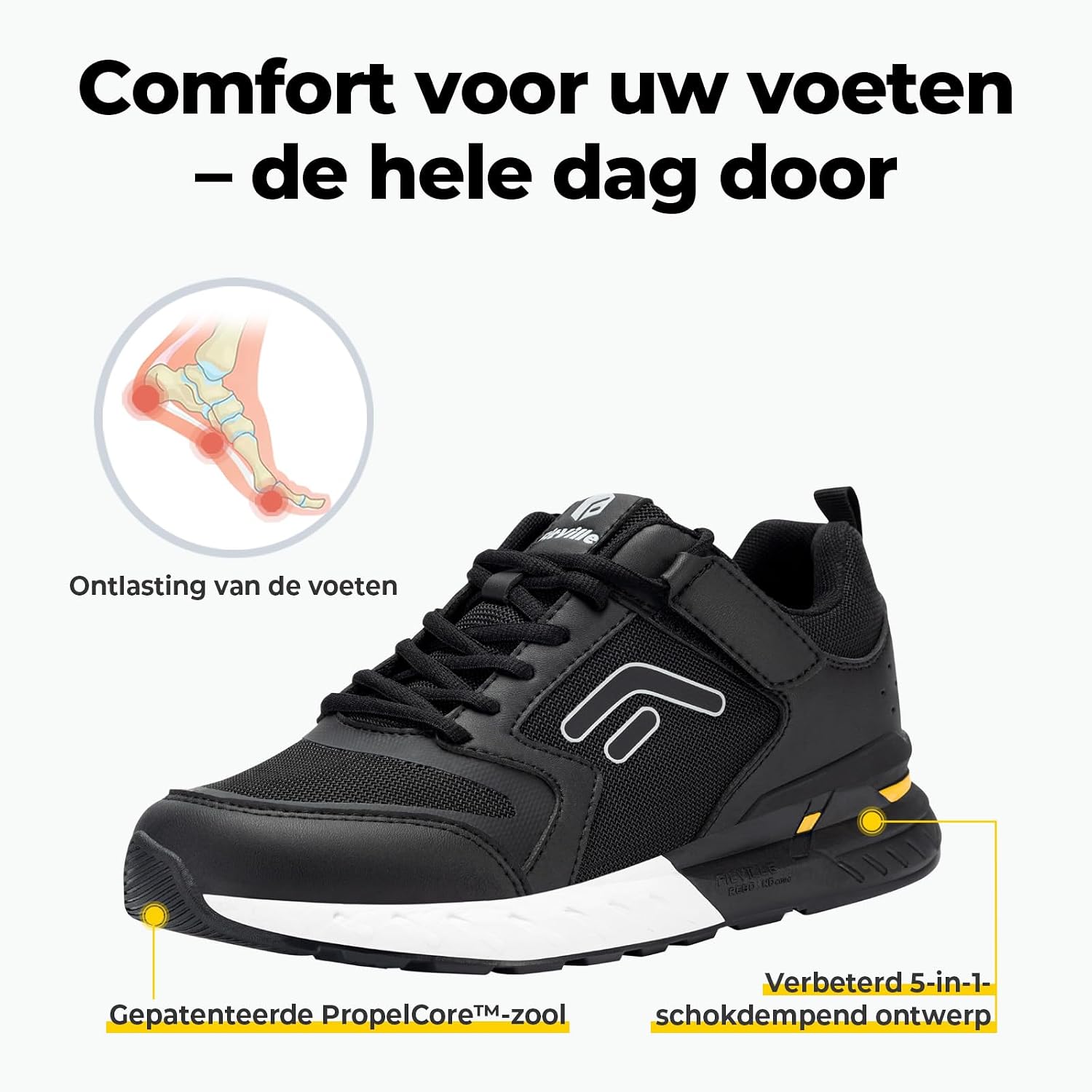 Thumbnail 4 de FitVille Rebound Core V7 for Men extra brede, ademende loopschoenen