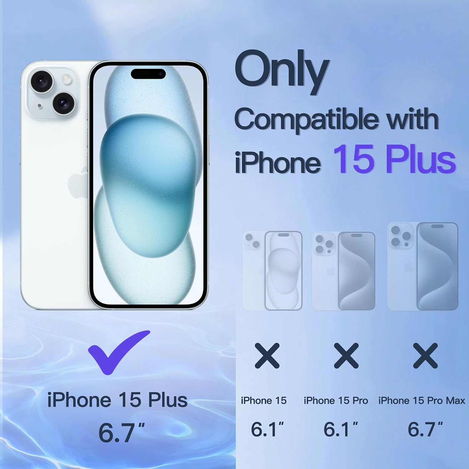 Detalle de JETech 1265- Privacy Screen Protector for iPhone 15 Plus, 9H Glass, 2-Pack