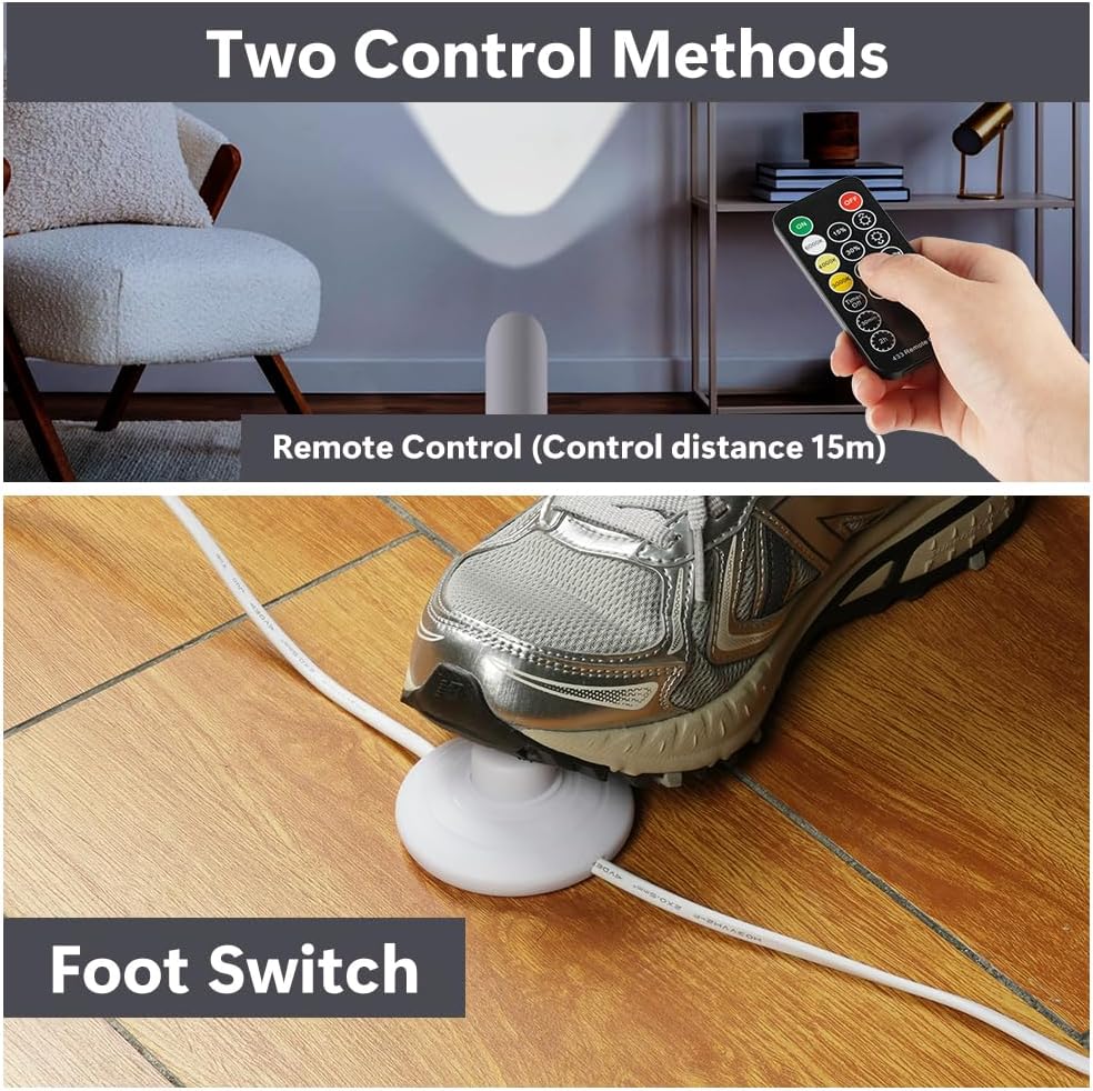 Thumbnail 4 de Adiwo Set di faretti LED da pavimento da 9W (2 pezzi) con dimmer e telecomando, bianco