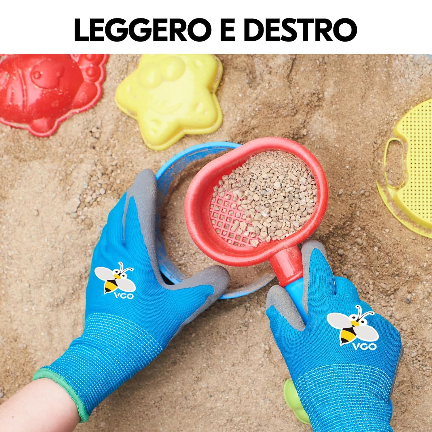 Detalle de Vgo… Guanti da lavoro per bambini XXXS RB6013 blu (1 paio) per giardinaggio e giochi outdoor