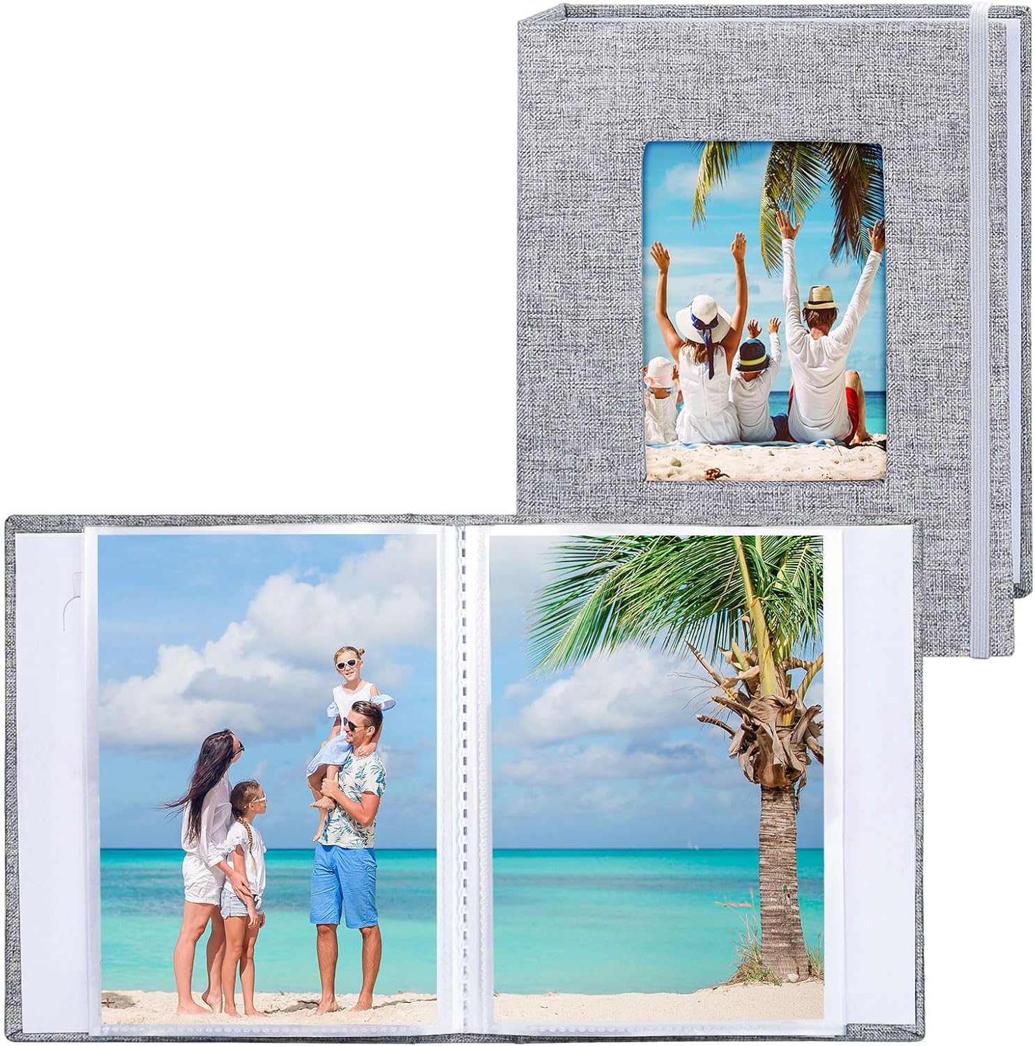 Thumbnail 6 de Vienrose Small Photo Album (4x6) 2-Pack for 100 Photos – Linen Cover, Black