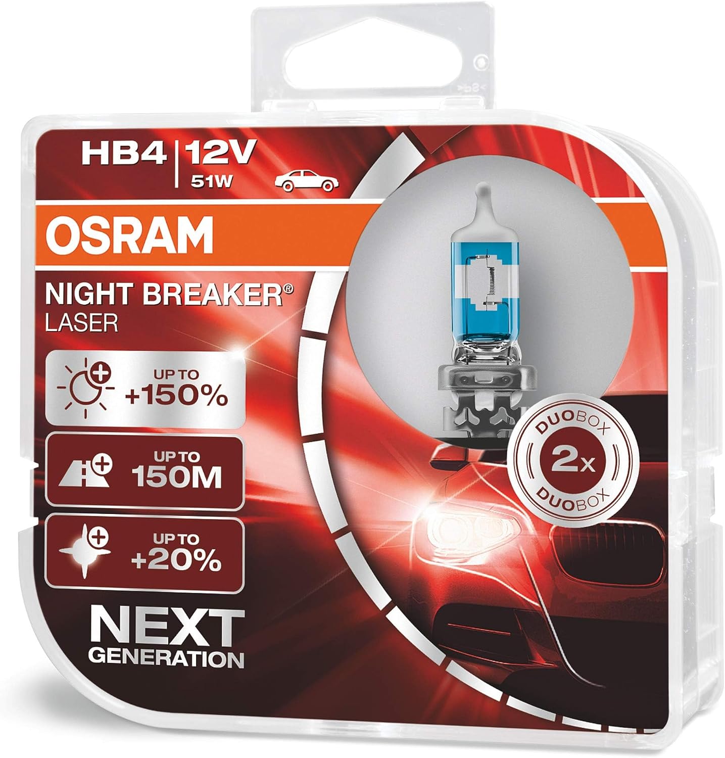 Detalle de OSRAM NIGHT BREAKER LASER 9006NL HB4 halogenlampa, 12 V, 51 W