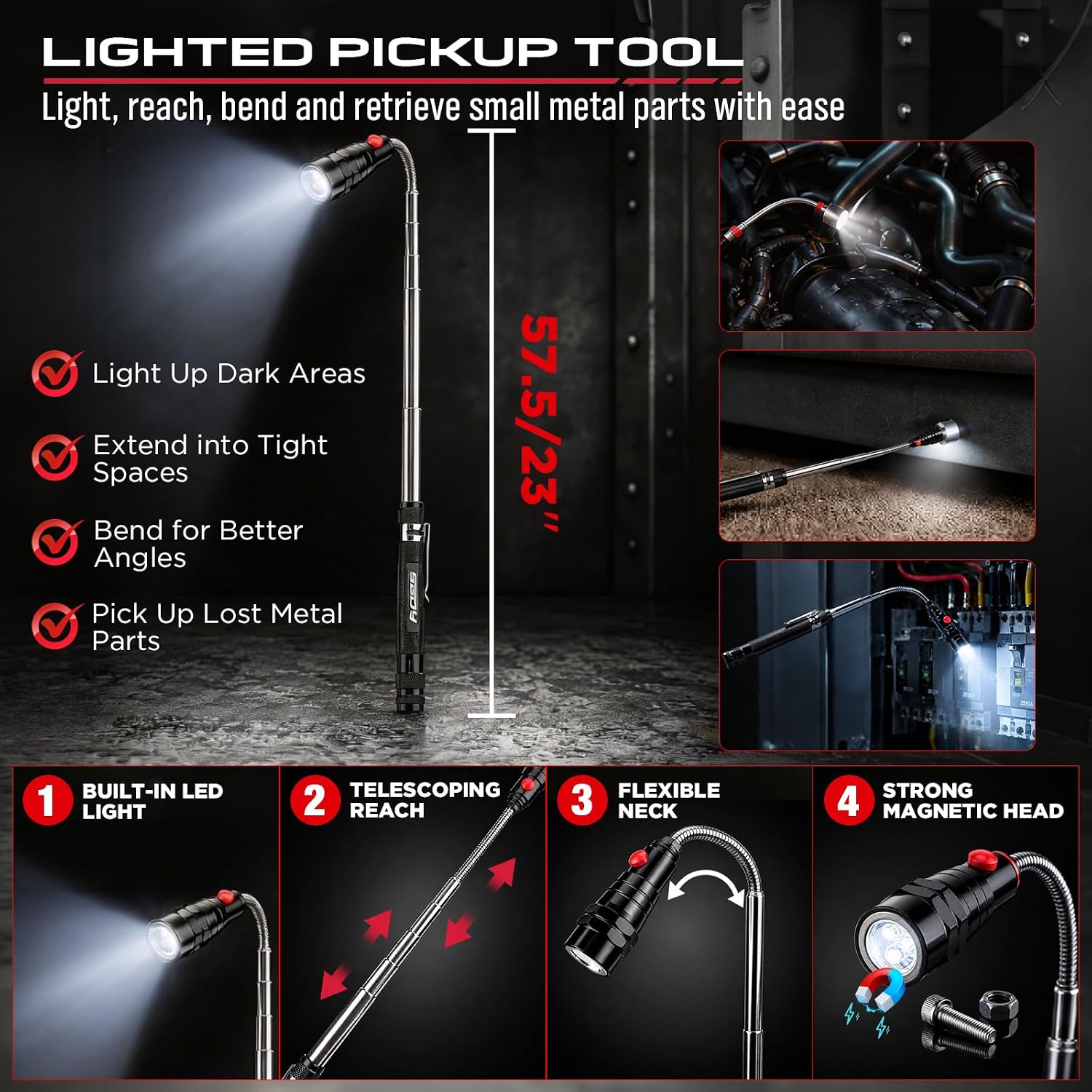 Thumbnail 5 de SEDY 15-Piece Pick and Hook Tool Set with Magnetic Pickup Tool