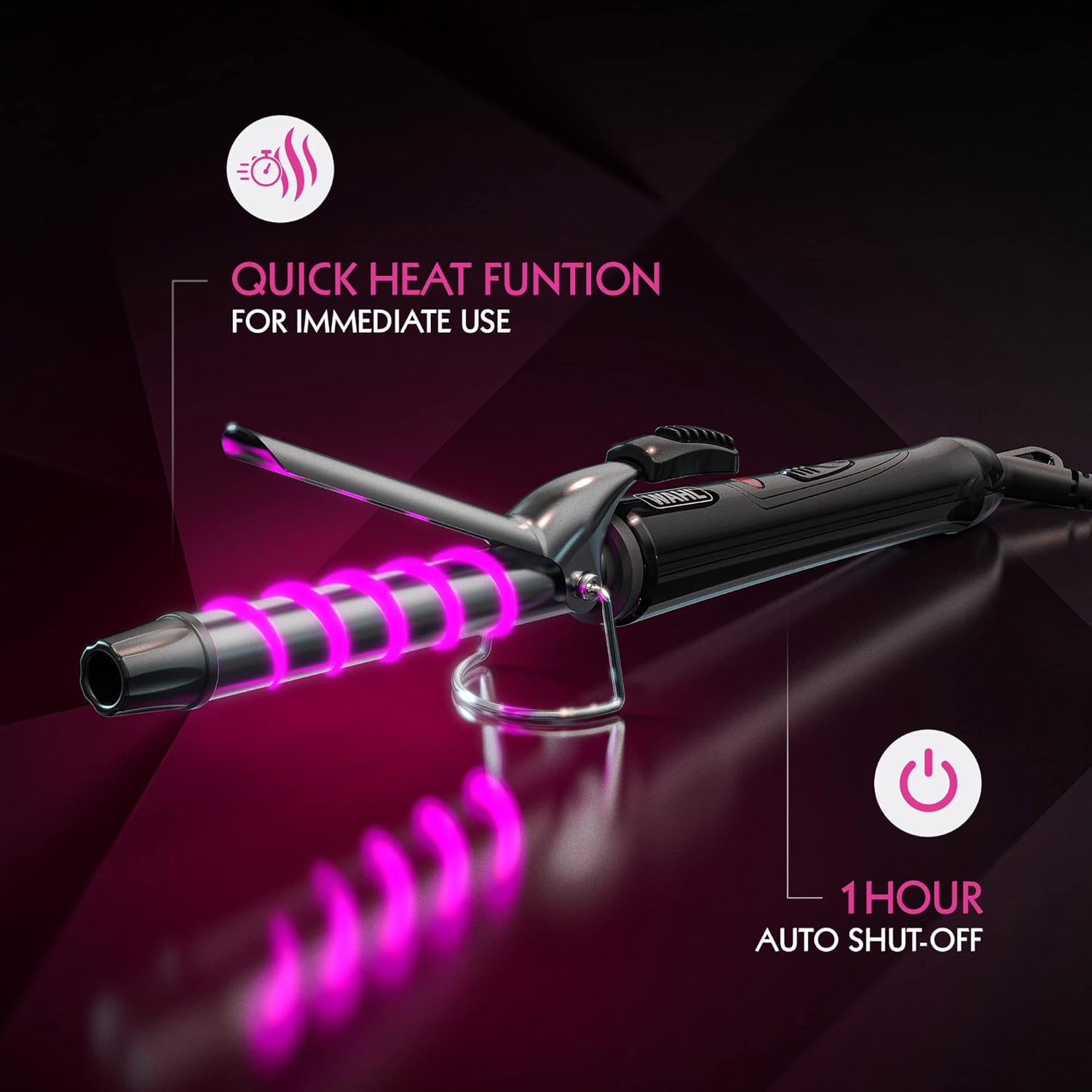 Detalle de Wahl Curling Tong 13mm: Ceramic-Coated Barrel for Smooth, Shiny Curls