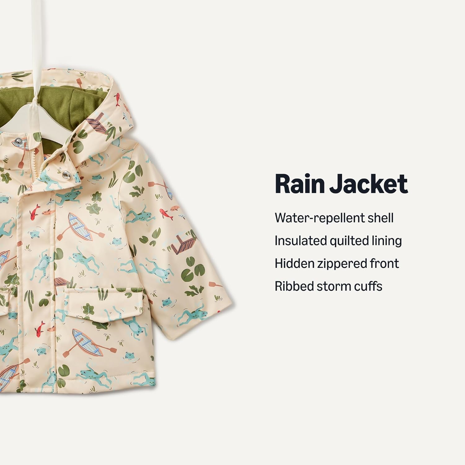 Detalle de Sofia Grainge x Amazon Essentials Toddler & Baby Water-Repellent Rain Jacket with Quilted Lining