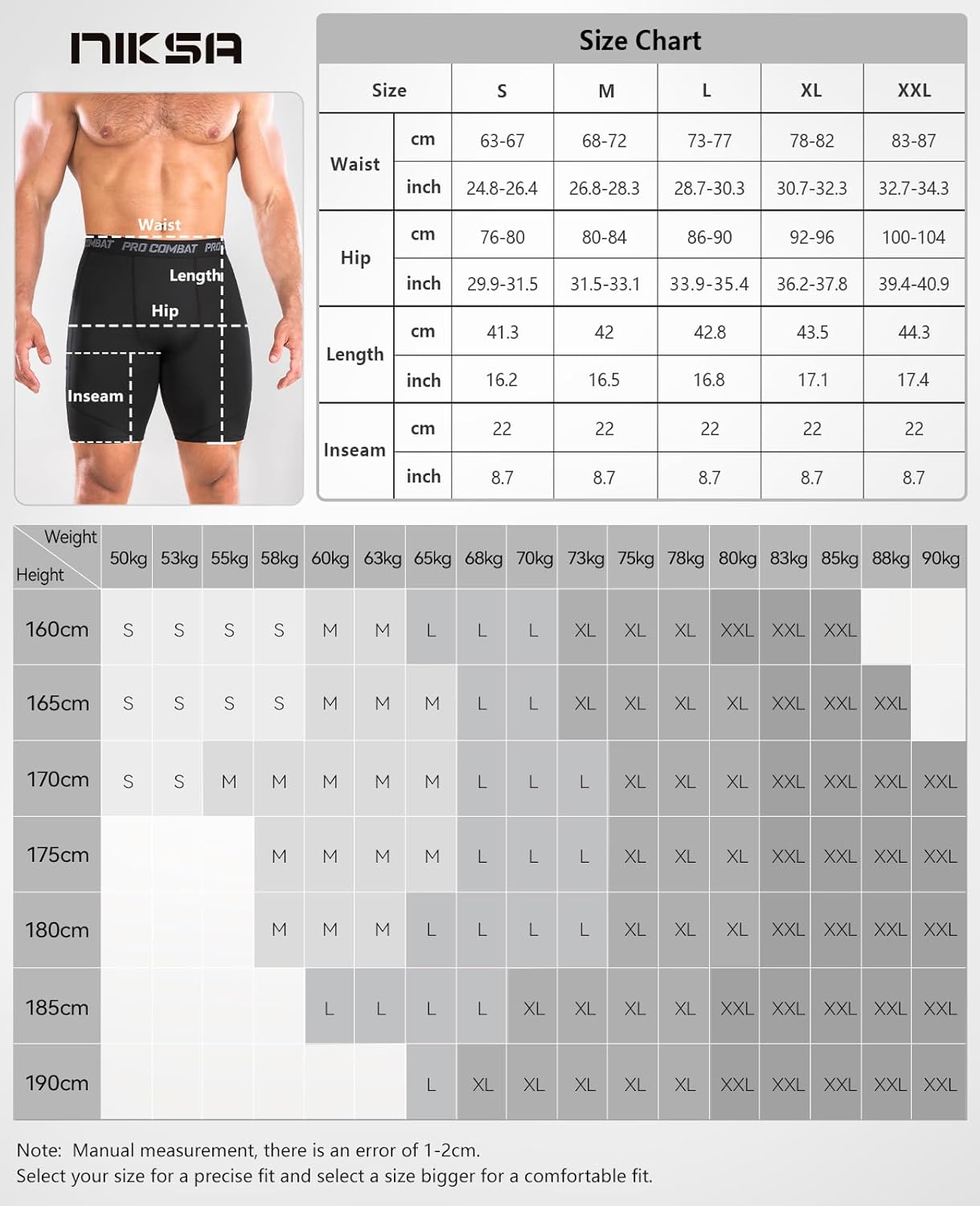 Thumbnail 6 de Niksa Compression Shorts Men: Anti-Chafe Base Layer with Pockets for Gym, Run, and All-Day Comfort