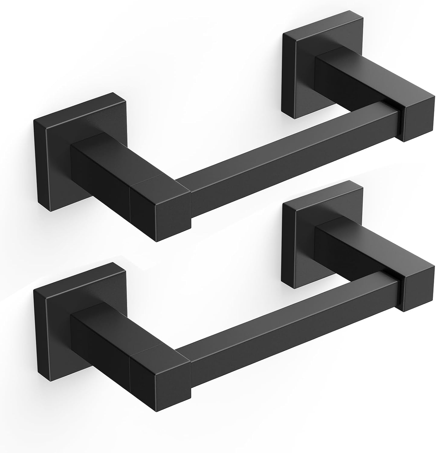 Detalle de FORIOUS Matte Black Wall-Mount Toilet Paper Holder, SUS304 Steel, 2-Pack