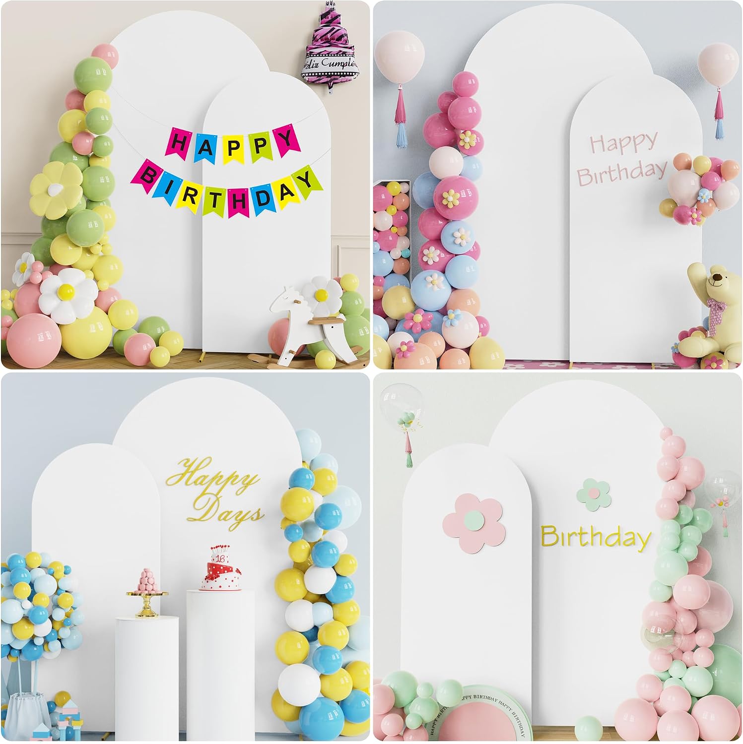 Thumbnail 4 de Wokceer Wedding Arch Backdrop Stand & Cover Set (2 Metal Arches with White Arch Covers)