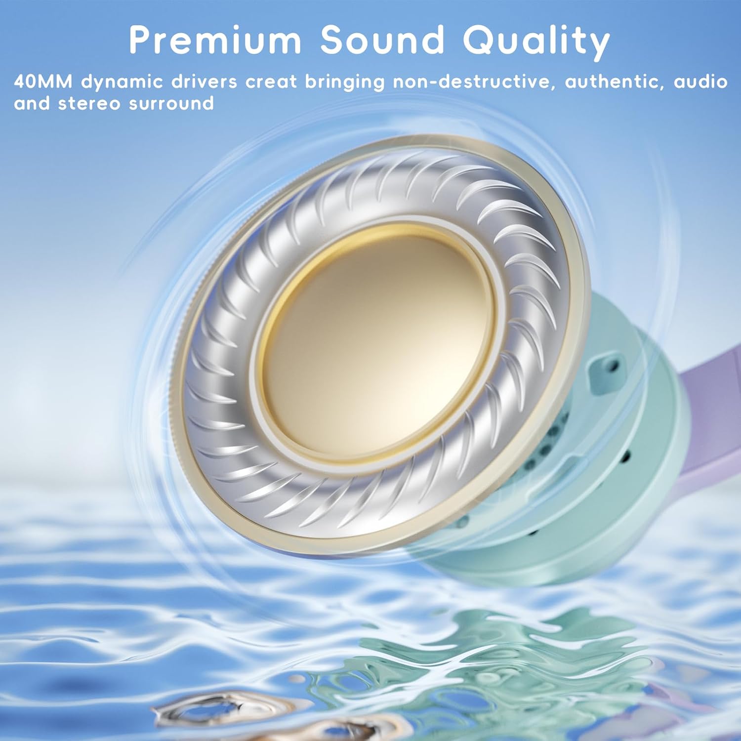 Thumbnail 3 de Candy Bila Kinder-Kopfhörer mit Kabel (85/94 dB) und HD-Mikrofon, Over-Ear, faltbar – Lila Farbverlauf