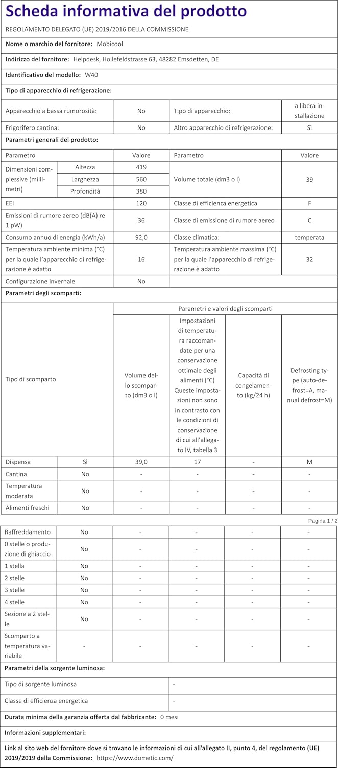 Thumbnail 11 de Mobicool W40 AC/DC 🔵🆒 - Nevera portátil 39L, 12/24V, Azul/Gris