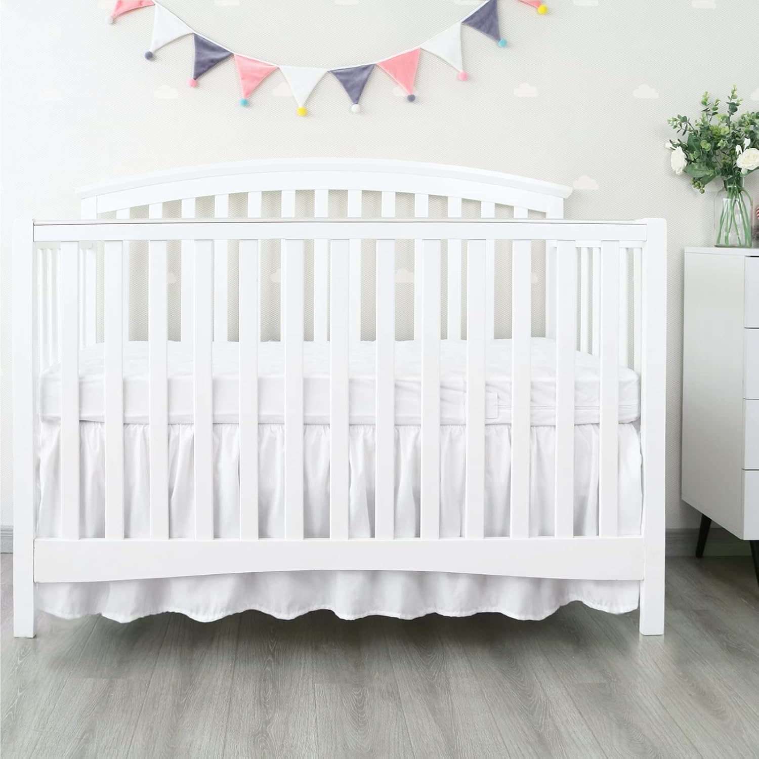 Thumbnail 5 de Biloban Crib Bed Skirt, 14-Inch Drop, Adjustable Fit for 28" x 52" Cribs