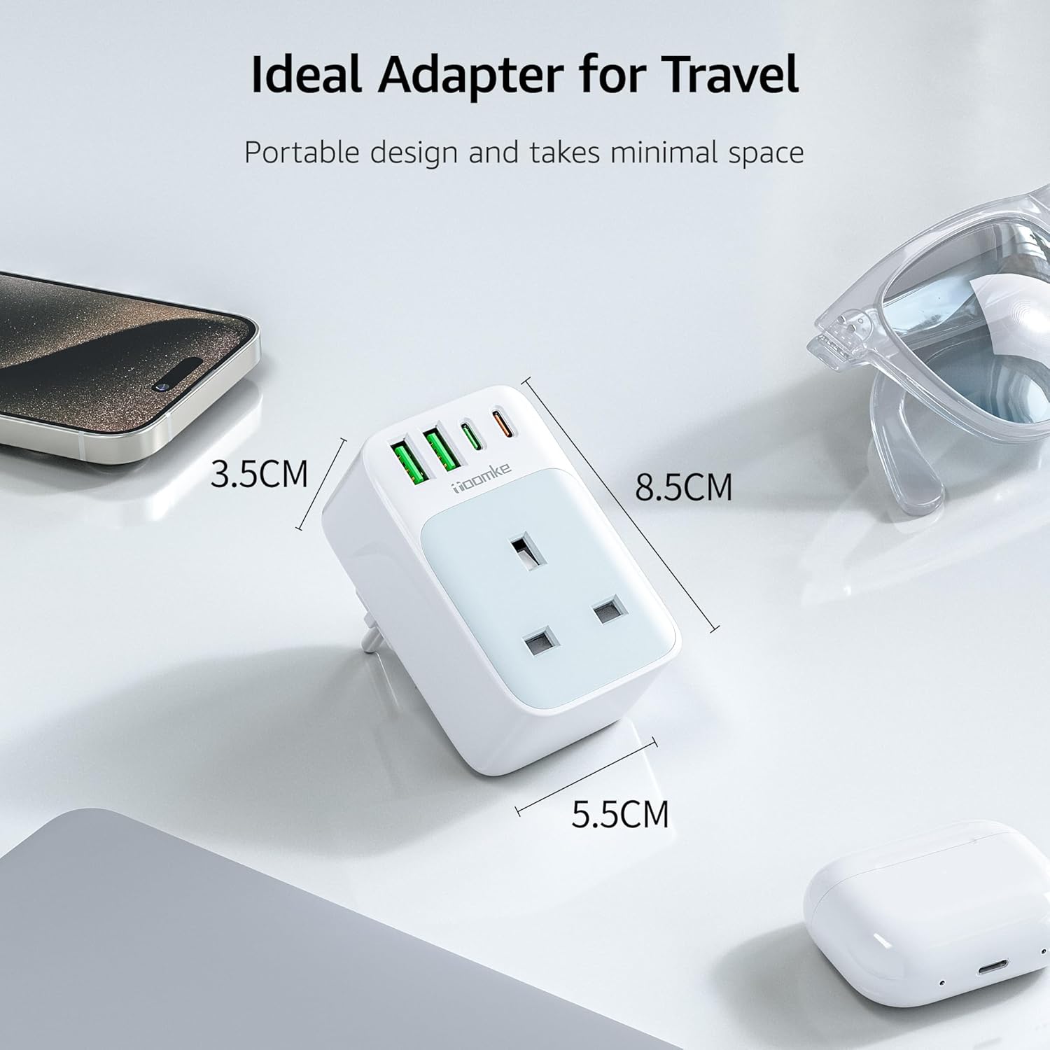 Thumbnail 3 de 2PCS European Plug Adapter PD 35W USB C