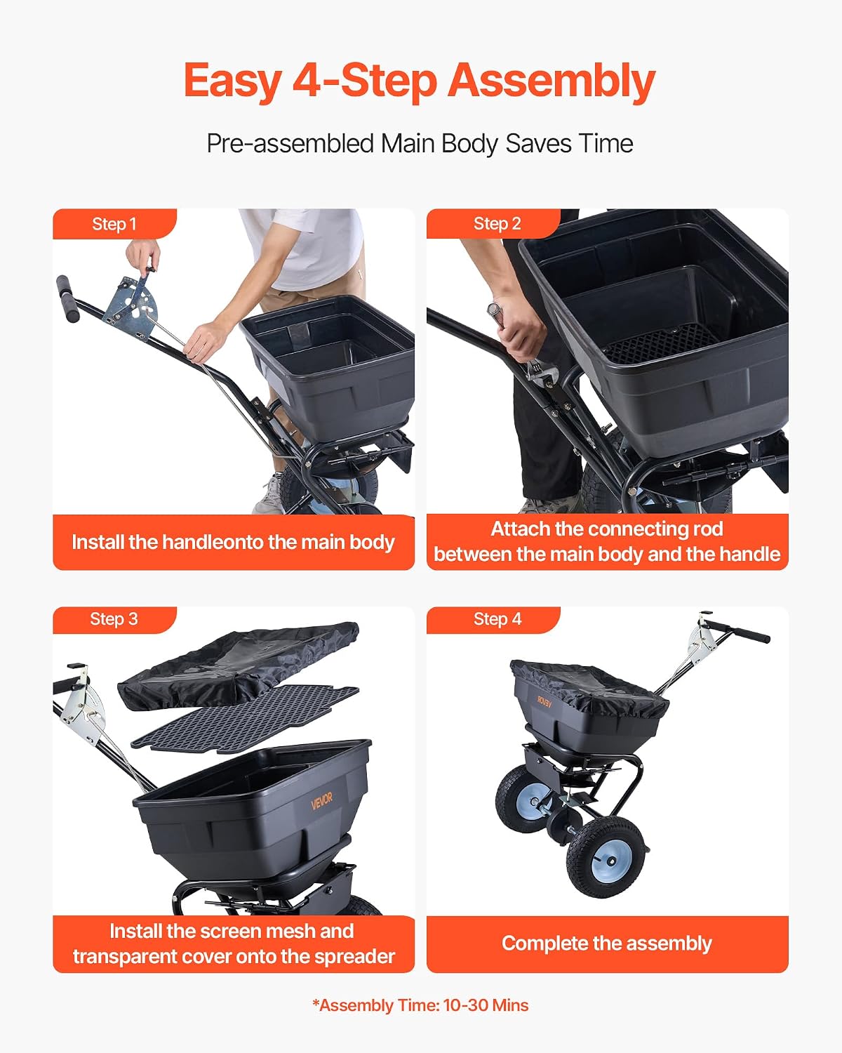 Detalle 2 de VEVOR Broadcast Spreader 100 lb Capacity