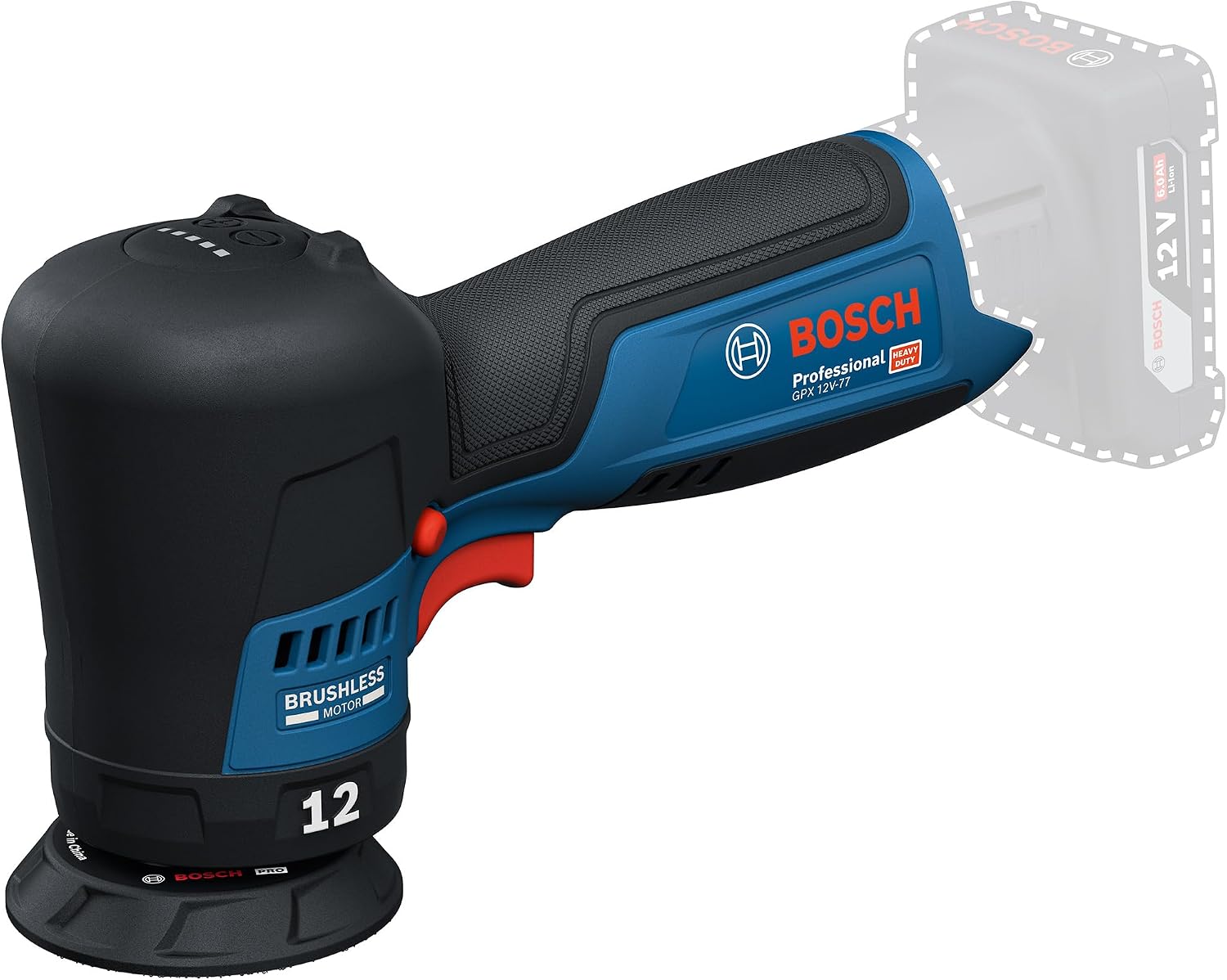 Imagen de Bosch Professional 12V System Akku-Polierer GPX 12V-77 mit 77-mm-Klett-Stützteller en OfertitasTOP